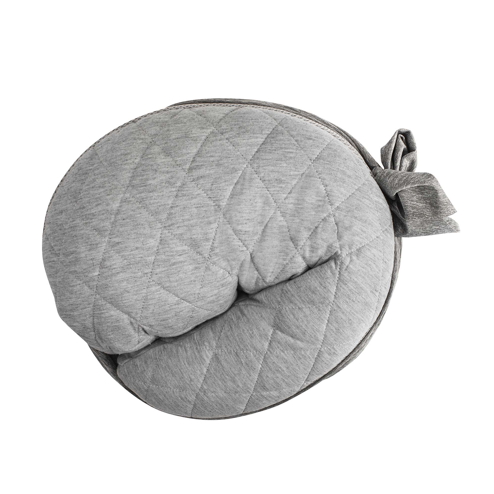 Boppy Anywhere Travel Nursing Pillow, Soft Gray, Plus Sized to Petite with Stretch Belt, Portable Nursing Pillow, Breastfeeding and Bottle-Feeding Support, Machine Washable