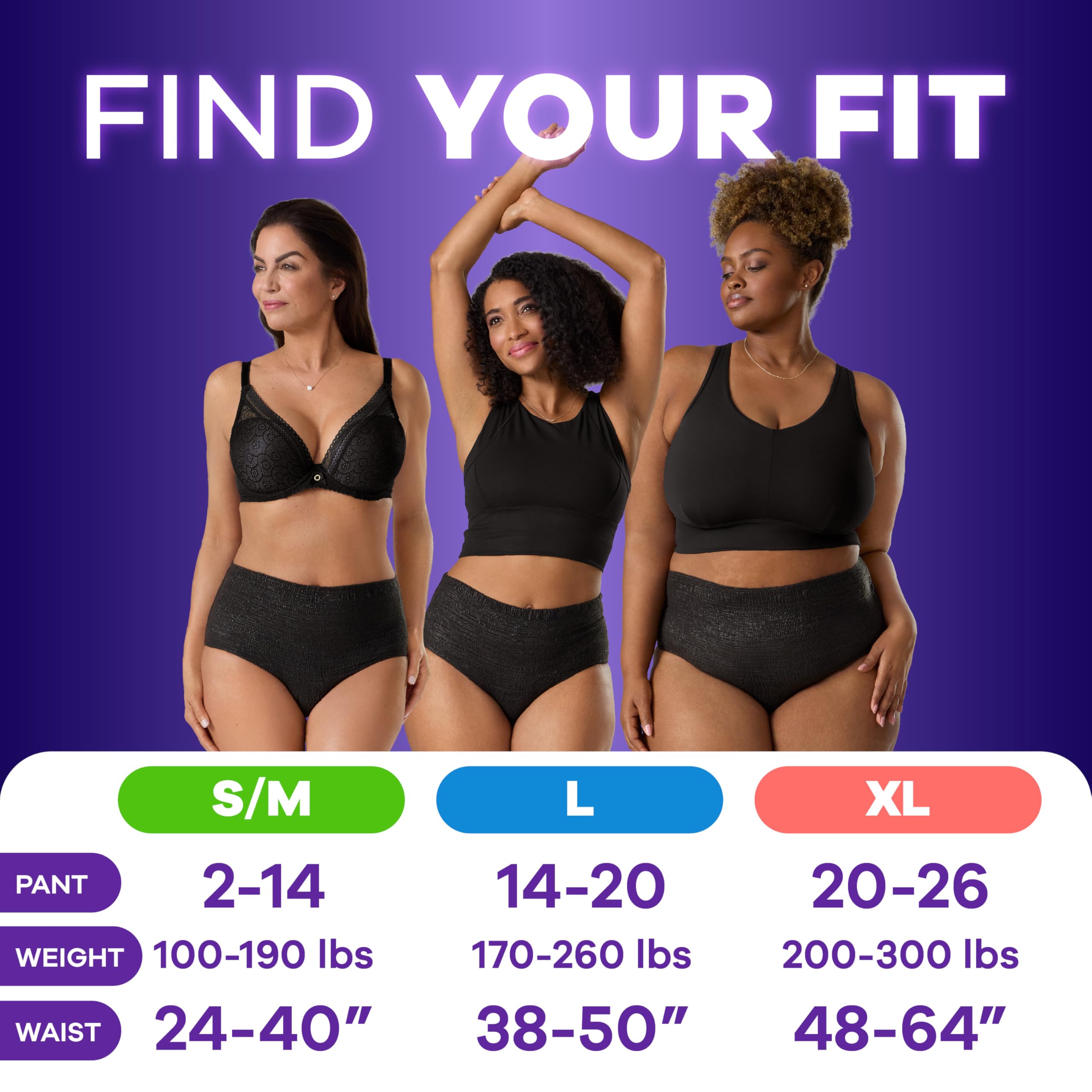 Always Discreet Adult Incontinence Overnight Underwear for Women, Small/Medium, Up to 100% Bladder Leak Protection, 14 Count
