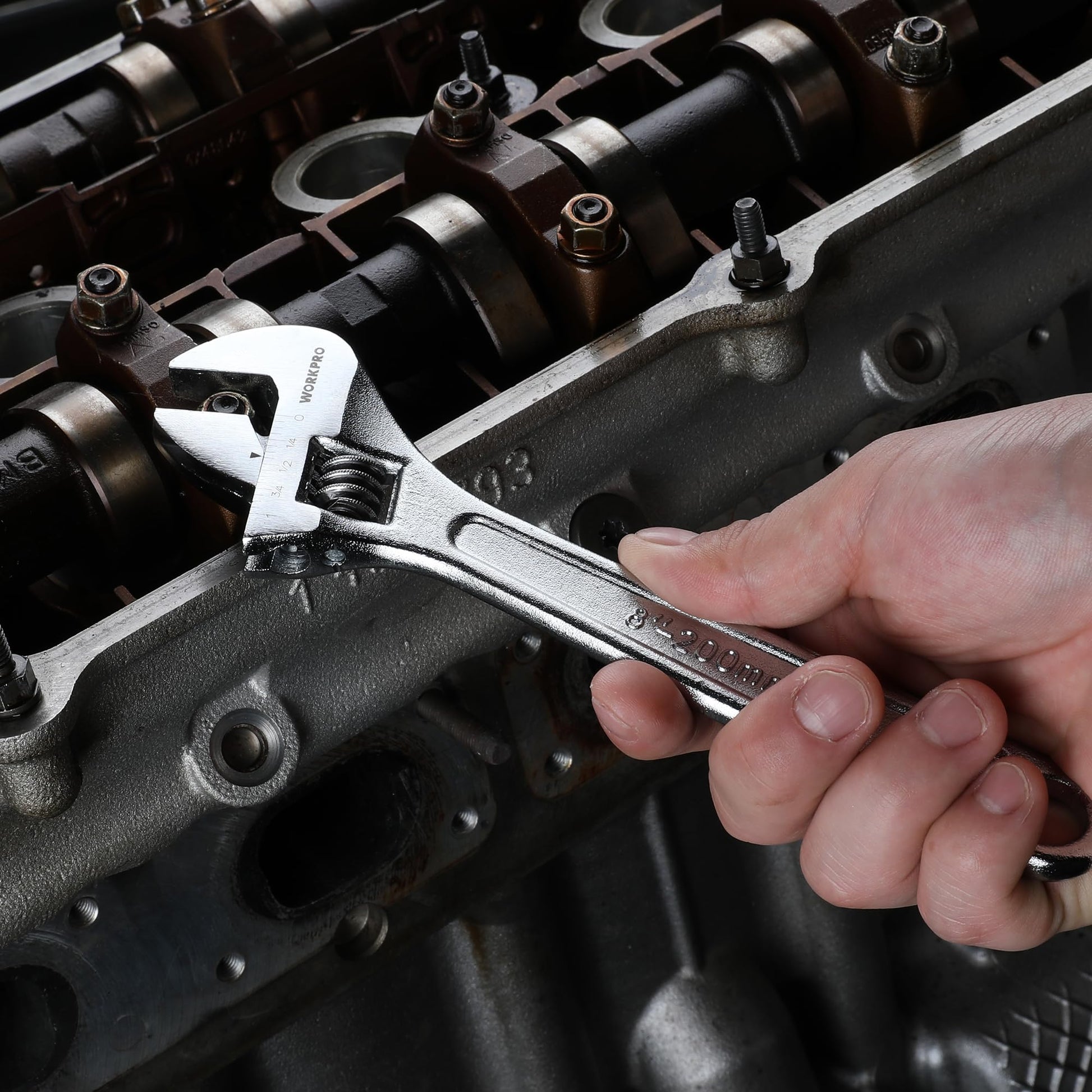 WORKPRO 4-piece Adjustable Wrench Set, Forged, Heat Treated, Chrome-plated (6-inch, 8-inch, 10-inch, 12-inch)