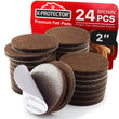 X-PROTECTOR Felt Furniture Pads - 24 PCS 2" - Felt Pads Floor Protectors - Chair Felt Pads - Felt Pads for Furniture Feet - Furniture Pads for Hardwood Floors - Protect Your Floors! (Brown, Round)