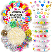 ARTISTRO 3000 pcs Bracelet Making Kit - Friendship Bracelet Kit for Jewelry Making with Pearl Beads, Clay Beads, Letters, Stars, Flowers, Hearts - Colorful Kandi Beads Set for Girls, Boys, Adults