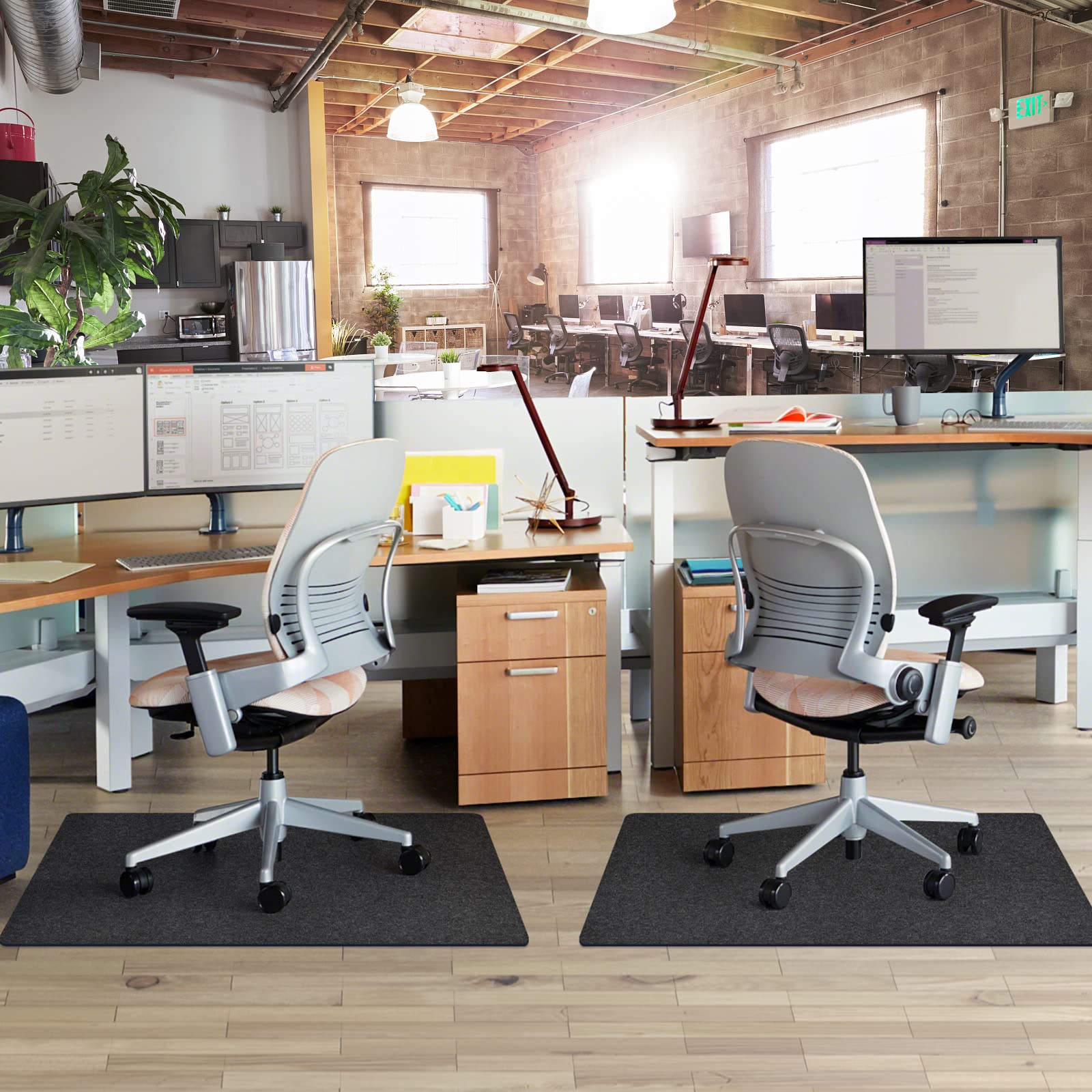Placoot Office Chair Mat for Hardwood Floor, 55"x35" Computer Chair Rug, Under Desk Mat, Large Anti-Slip Floor Protector for Home Office