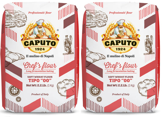 Antimo Caputo Chefs Flour - Italian Double Zero 00 - Soft Wheat for Pizza Dough, Bread, & Pasta, 2.2 Lb (Pack of 2)