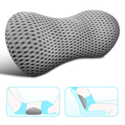 Lumbar Support Pillow for Office Chair, Memory Foam Lumbar Pillow for Lower Back Pain Relief - Black (Upgrade Gray)