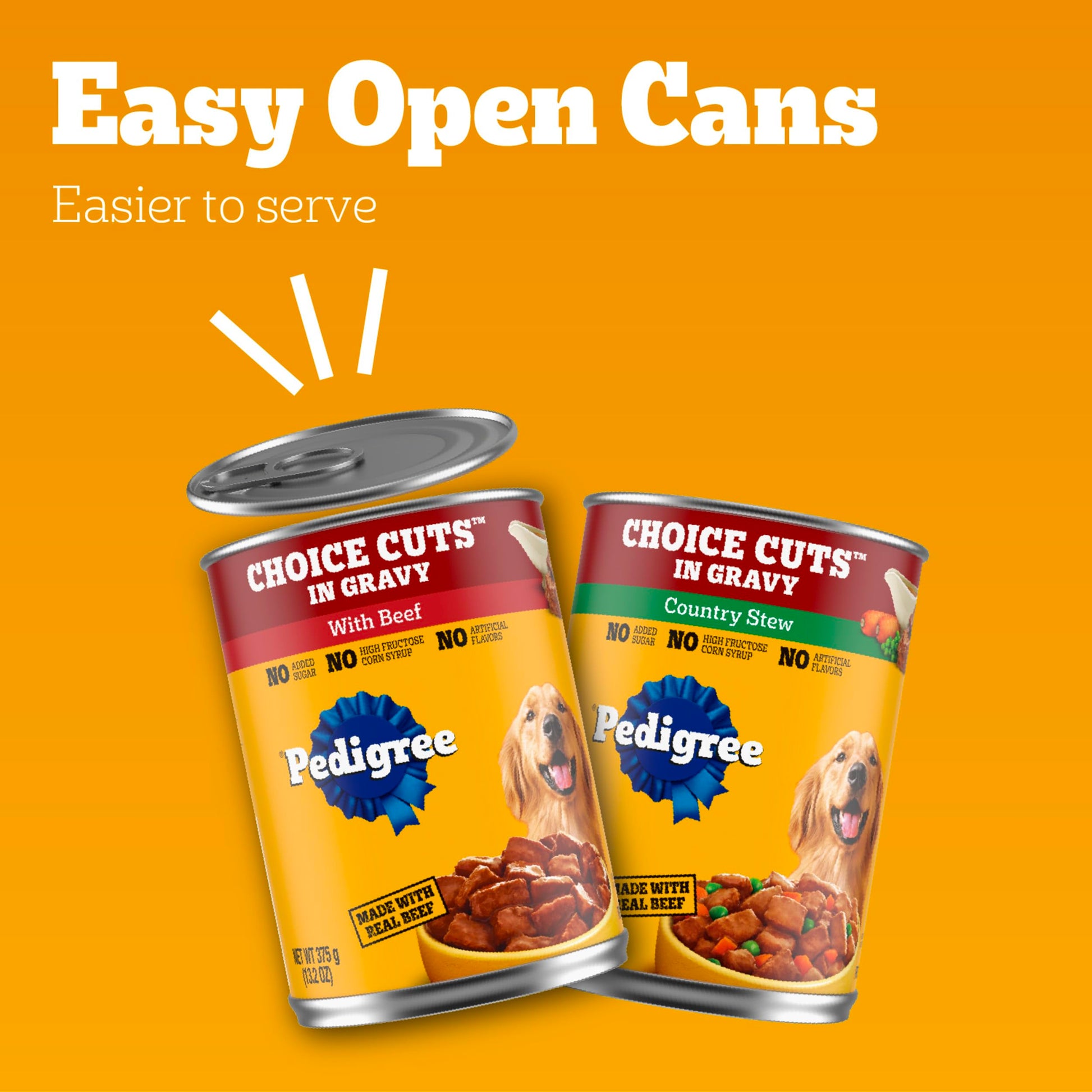 Pedigree Choice Cuts in Gravy Adult Canned Soft Wet Dog Food, Beef & Country Stew, 13.2 oz. Cans (12 Count, Pack of 1)