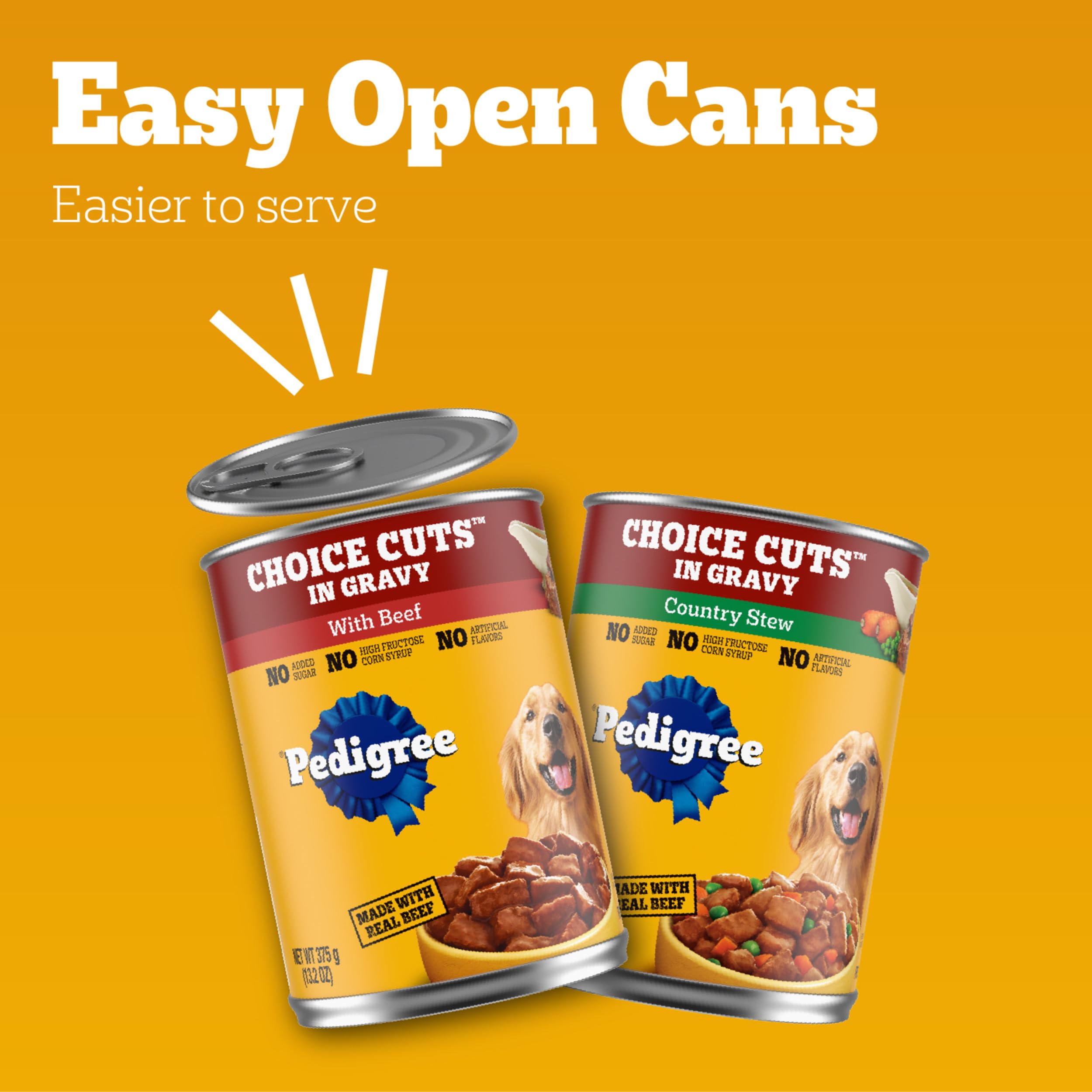 Pedigree Choice Cuts in Gravy Adult Canned Soft Wet Dog Food, Beef & Country Stew, 13.2 oz. Cans (12 Count, Pack of 1)