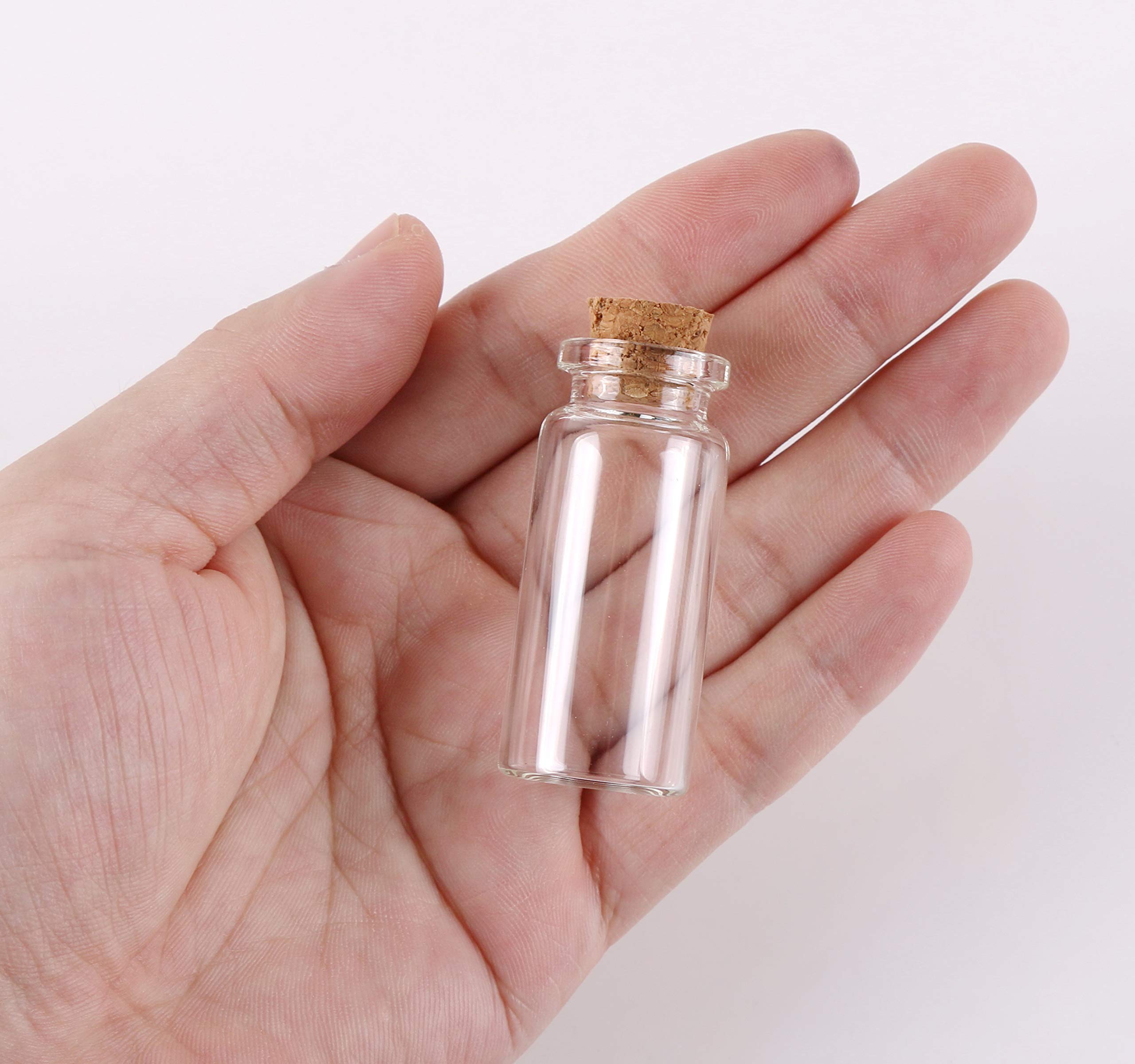 MaxMau 24PCS 10ml Glass Bottles Mini Vials with Cork Stoppers for DIY Decoration and Wedding Party Favors