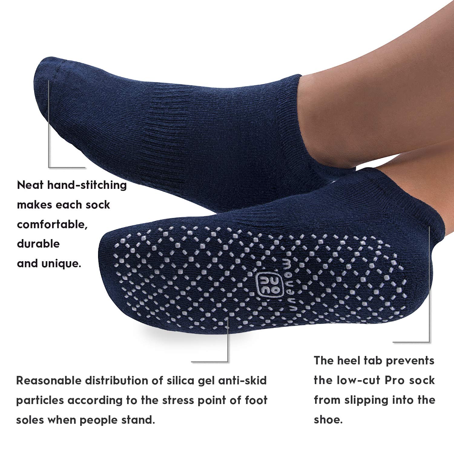 unenow Unisex Non Slip Socks with Grips Cushion for Yoga Pilates Barre Home & Hospital