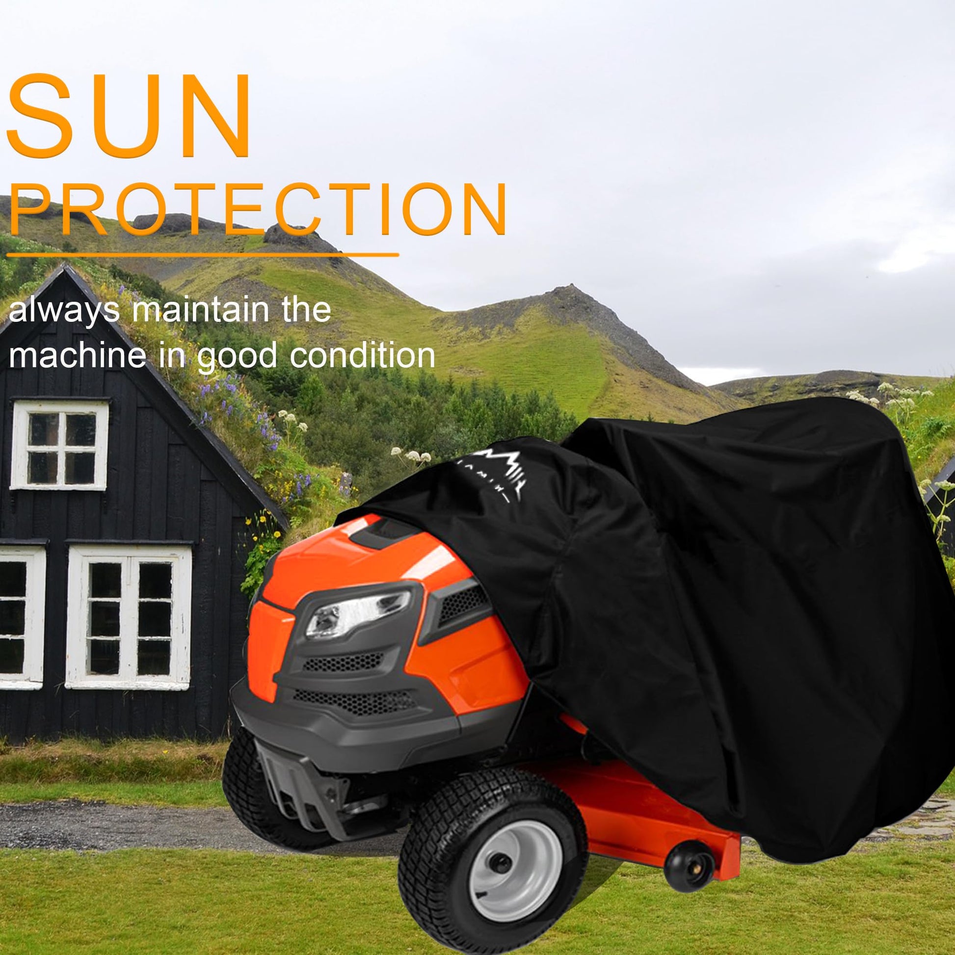 Himal Outdoors Lawn Mower Cover - Tractor Cover Fits Decks up to 54" Heavy Duty Protector, 420D Polyester Oxford Universal Fit with Drawstring