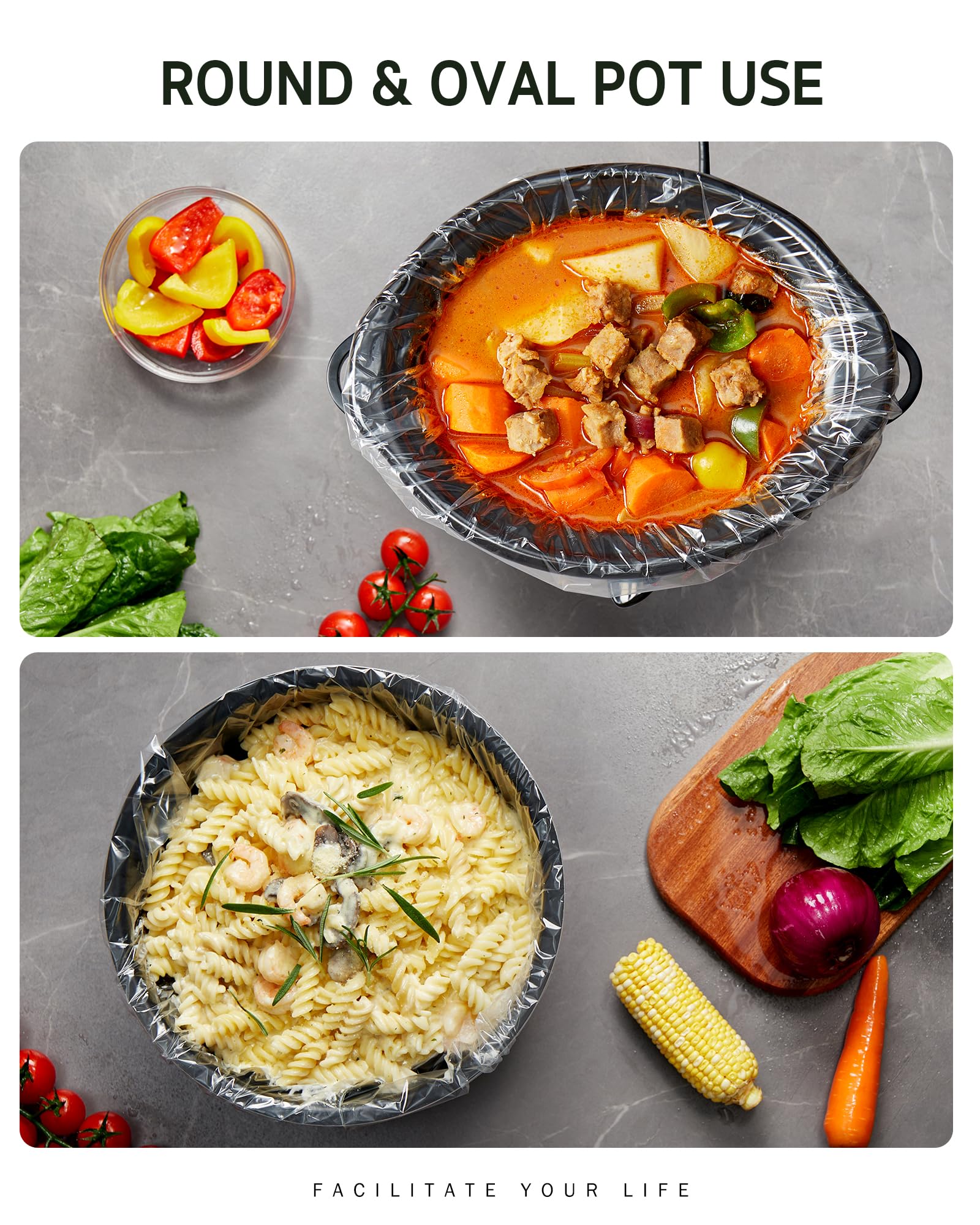 Syntus Slow Cooker Liners, 30 Count Cooking Bags Large Size Disposable Pot Liners Plastic Bags, Fit 3QT to 8QT for Slow Cooker Cooking Trays, 13"x 21", 30 Liners