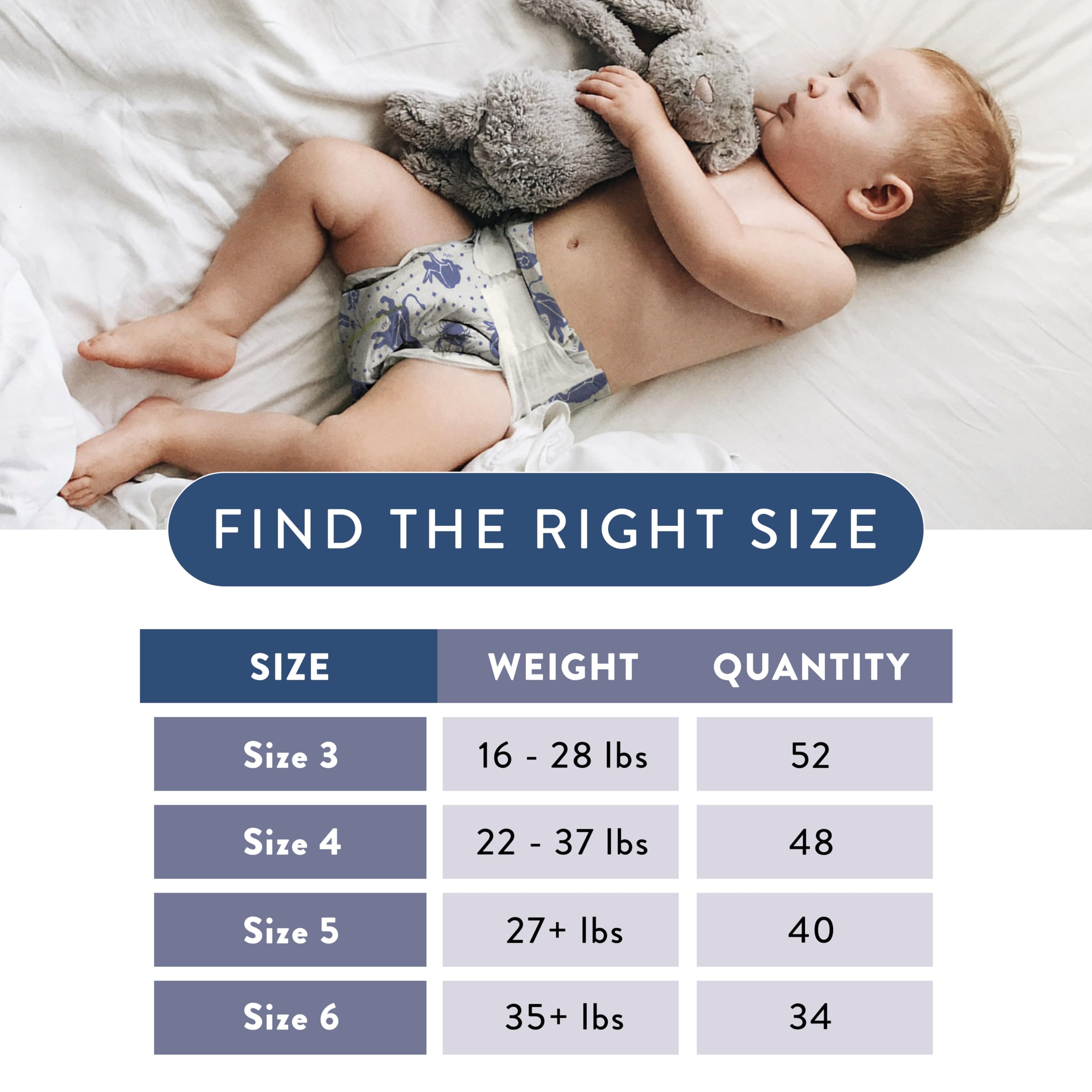 The Honest Company Clean Conscious Overnight Diapers for Sensitive Skin | Hypoallergenic, Fragrance Free | Cozy Cloud + Star Signs | Club Box, Size 6 (35+ lbs), 34 Count