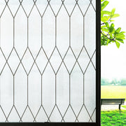 Windimiley Window Privacy Film Stained Glass Frosted Glass Window Clings Moroccan Lattice Decorative Bathroom Door Coverings UV Sun Blocking Heat Control Removable Home Window Tint,(17.5X78.7in,Pure)