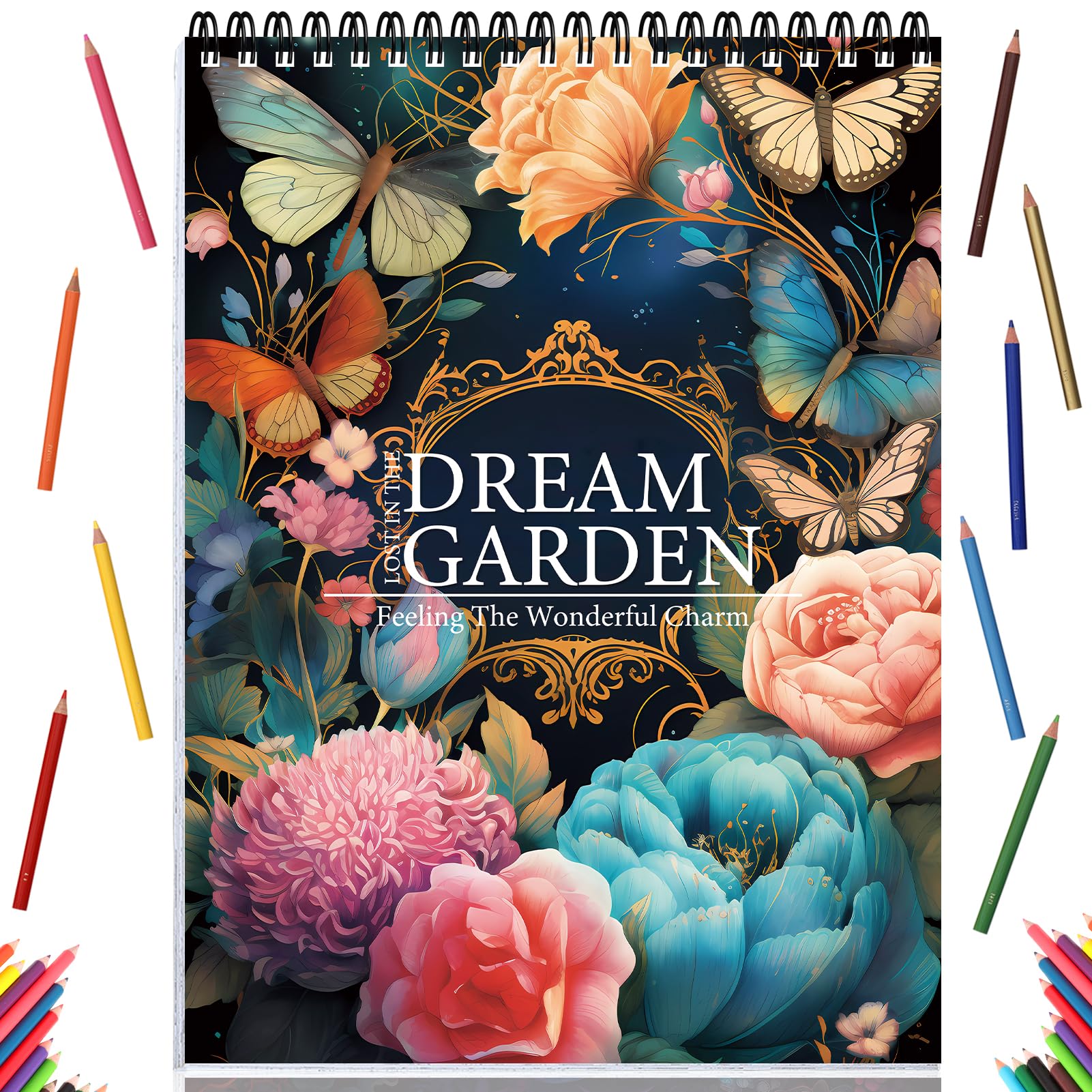 ADEVIAN Coloring Books for Adult Coloring Book for Women Spiral Bound Page One Sided Design Gifts Arts and Crafts for Women to Relax, Anxiety and Depression 30 Colorful Coloring Pages of DREAM GARDEN