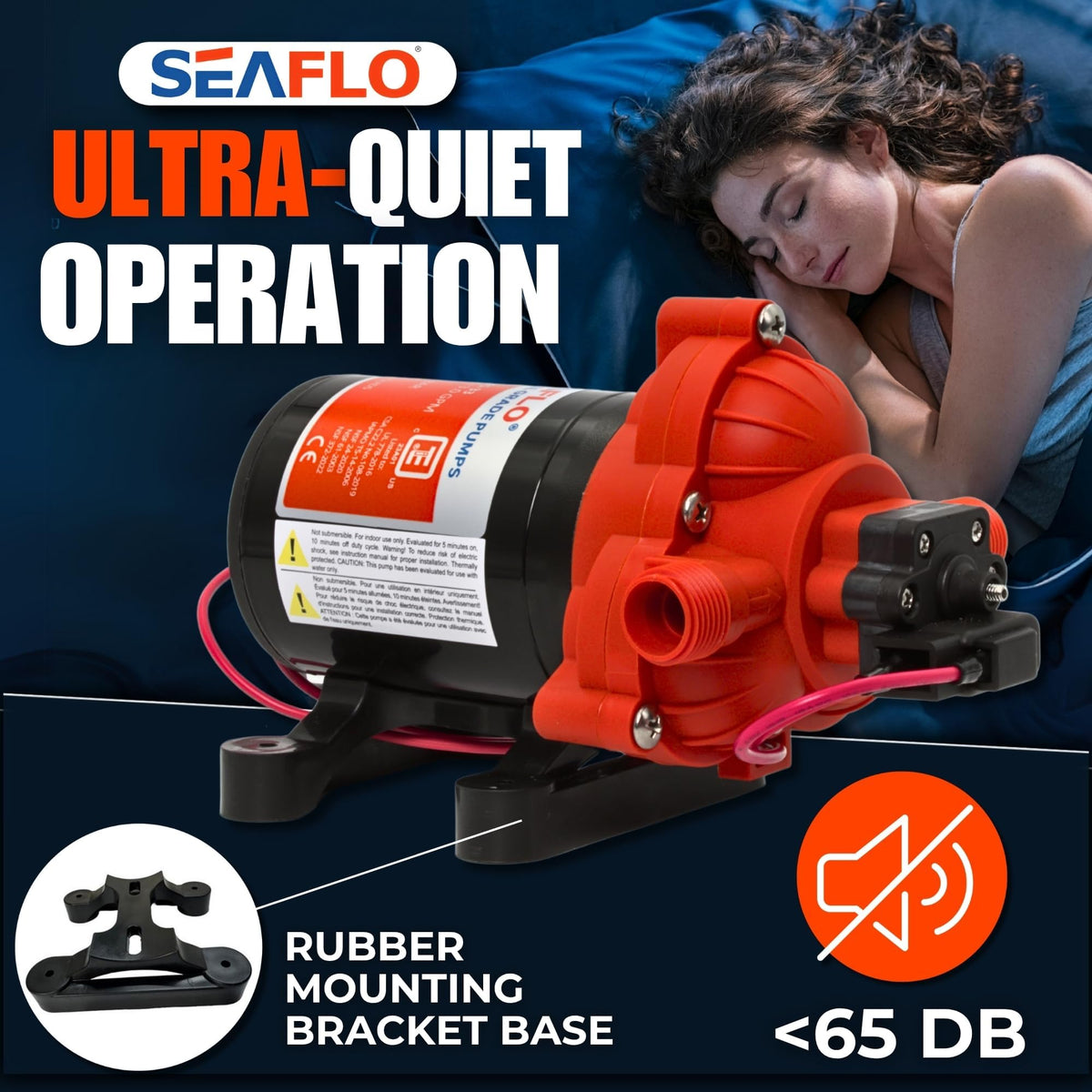 SEAFLO 33 Series 12V DC RV/Camper/Boat/Off-Grid Fresh Water Pressure Pump -12V, 3.0 GPM, 45 PSI, On Demand Self-Priming, Built-In Pressure Switch - NSF, CE & Rohs Certified, UL Listed, 4-Year Warranty