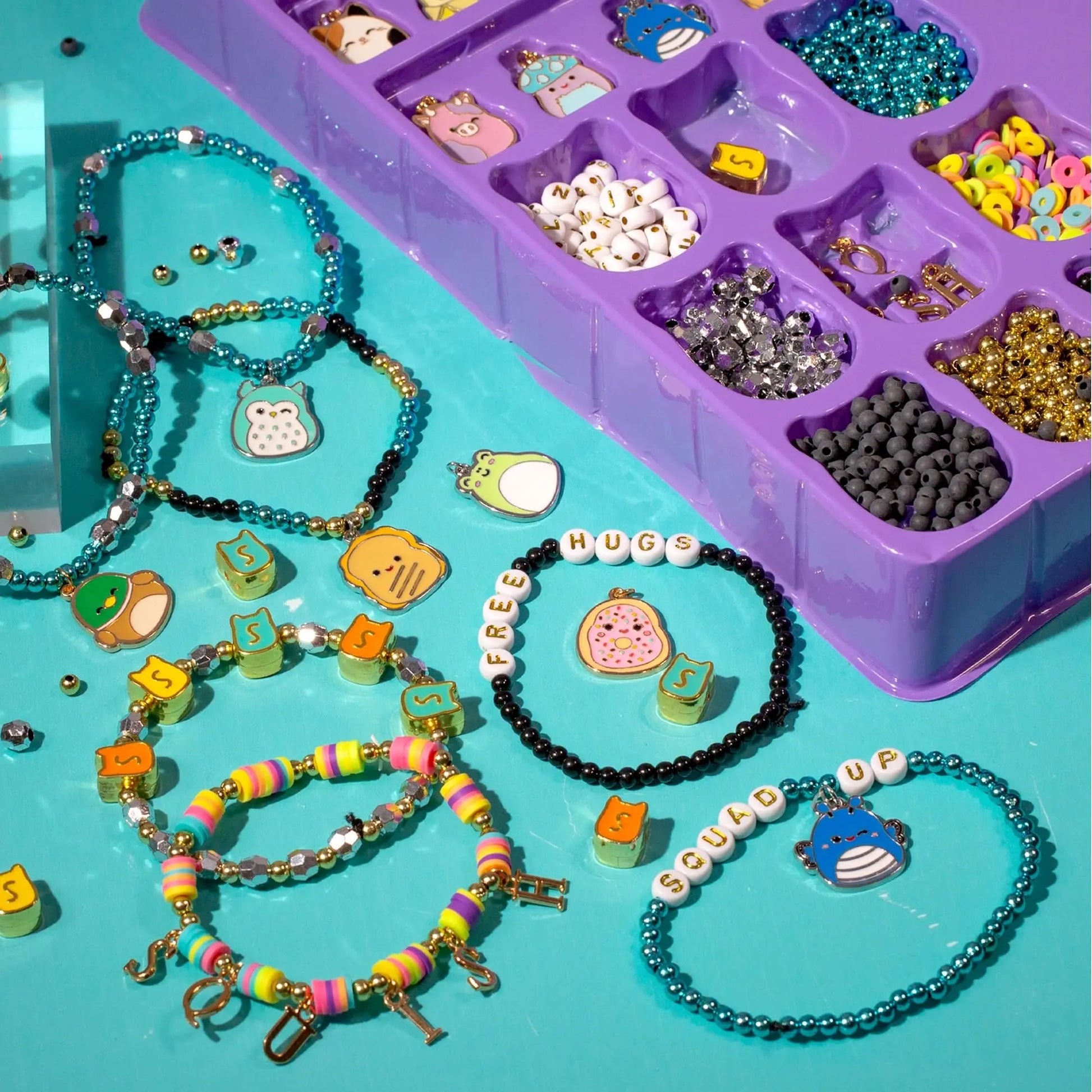 Squishmallows Original Bracelet Design Set, Cute & Friendship Bracelet Kit, Jewelry Making Kit, Charm Bracelet Making Kit, Beading & Jewelry Making, Friendship Bracelet Making Kit