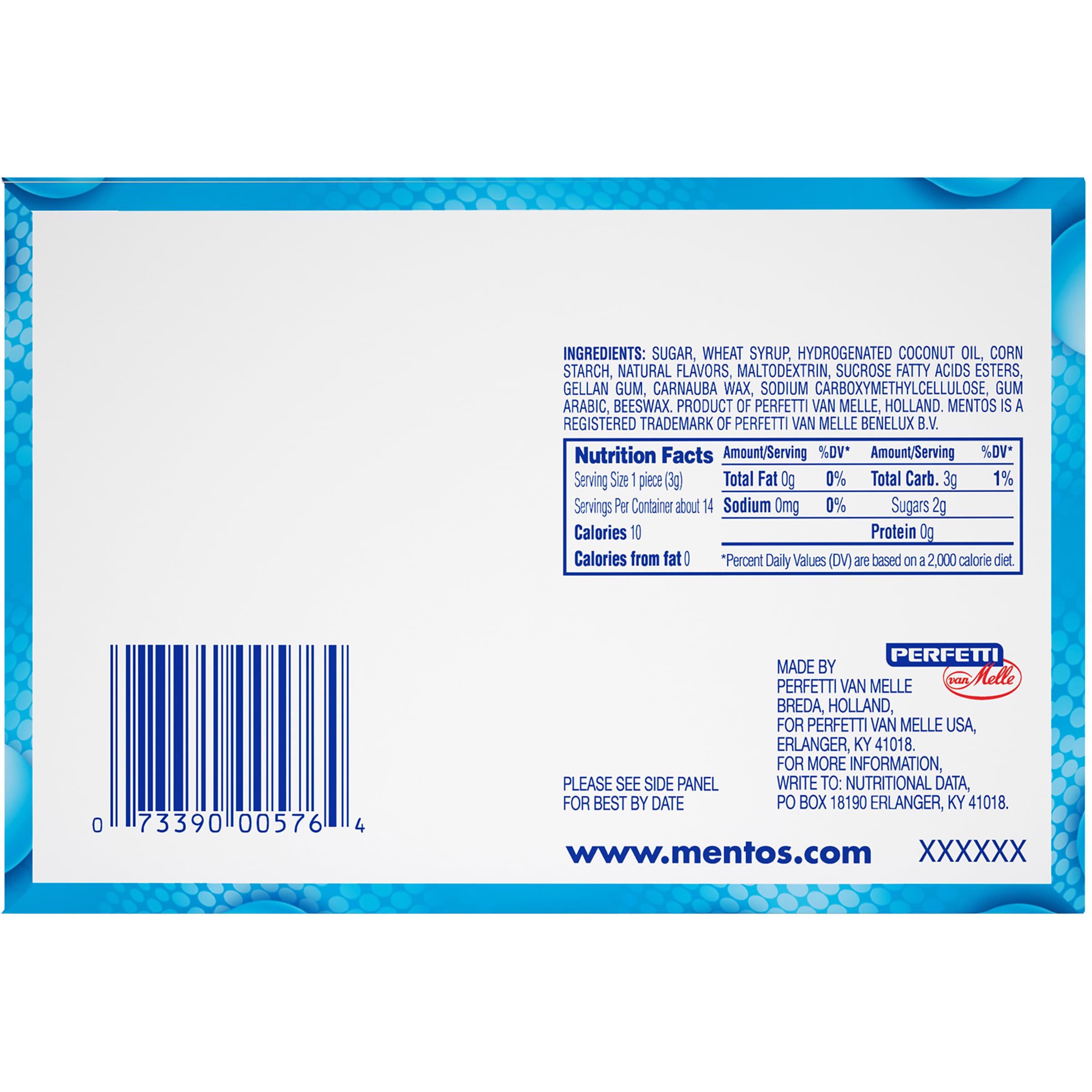 Mentos Chewy Mint Candy Roll, Mint, Non Melting, Party, 14 Count (Pack of 15) - Packaging May Vary