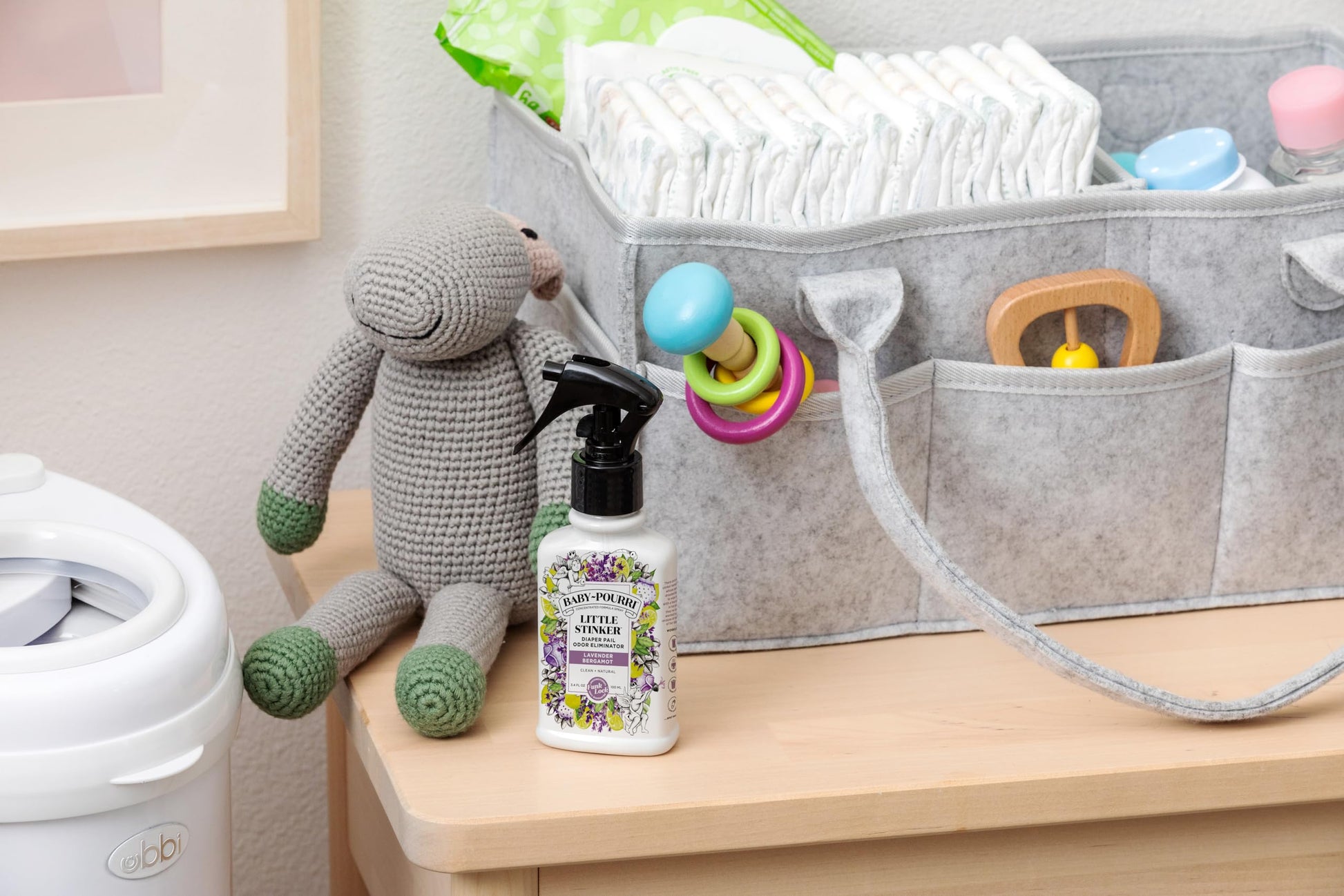 Baby-Pourri Little Stinker Diaper Pail Deodorizer Spray, 3.4 Fl Oz, Up to 150 Uses, Odor Freshener with Essential Oils, Nursery Essentials, Lavender, Bergamot, Eucalyptus & Vanilla Scent