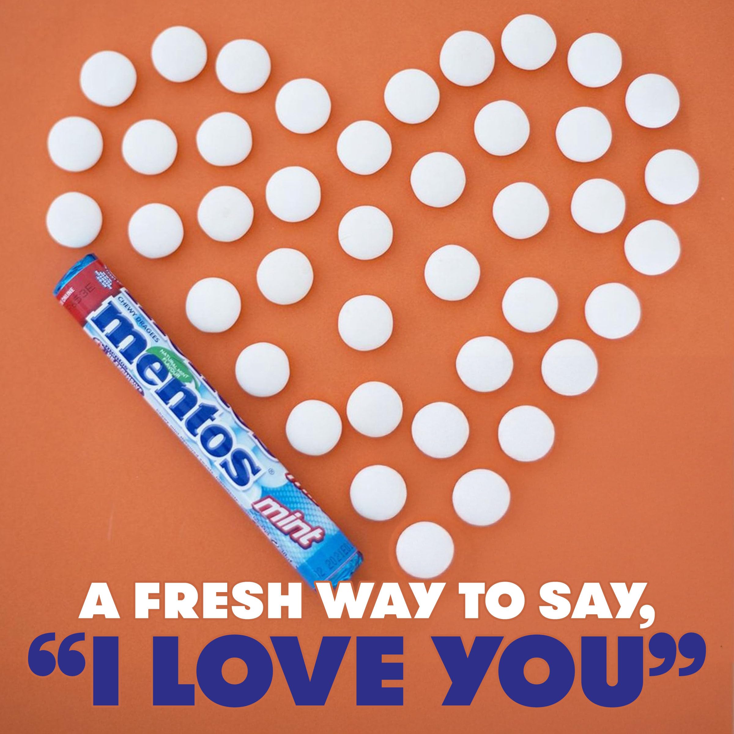 Mentos Chewy Mint Candy Roll, Mint, Non Melting, Party, 14 Count (Pack of 15) - Packaging May Vary