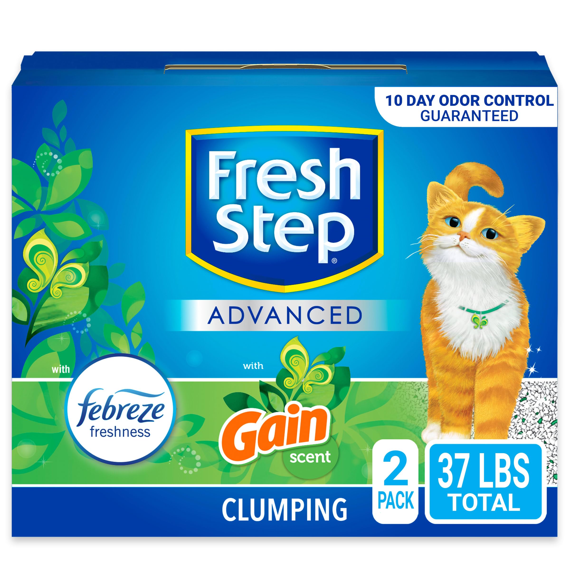 Fresh Step Advanced Extreme Clumping Litter With Febreze Freshness With Mountain Spring Scent, Fights Odor on Contact, 37 lbs. (2 x 18.5 lb. Box)