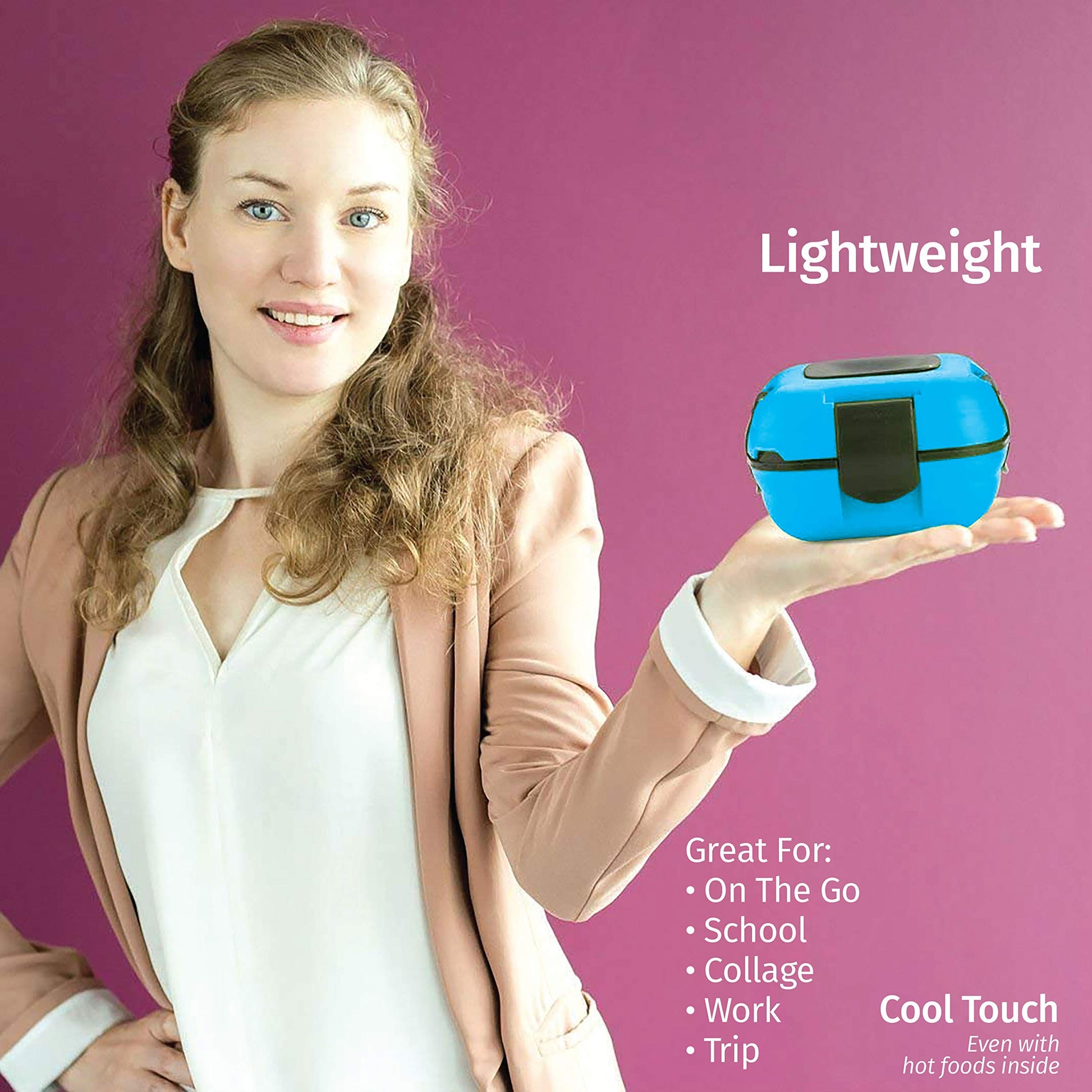 Pinnacle Insulated Leak Proof Lunch Box for Adults and Kids - Thermal Lunch Container With NEW Heat Release Valve 16 oz ~Set of 2~ Blue-Green