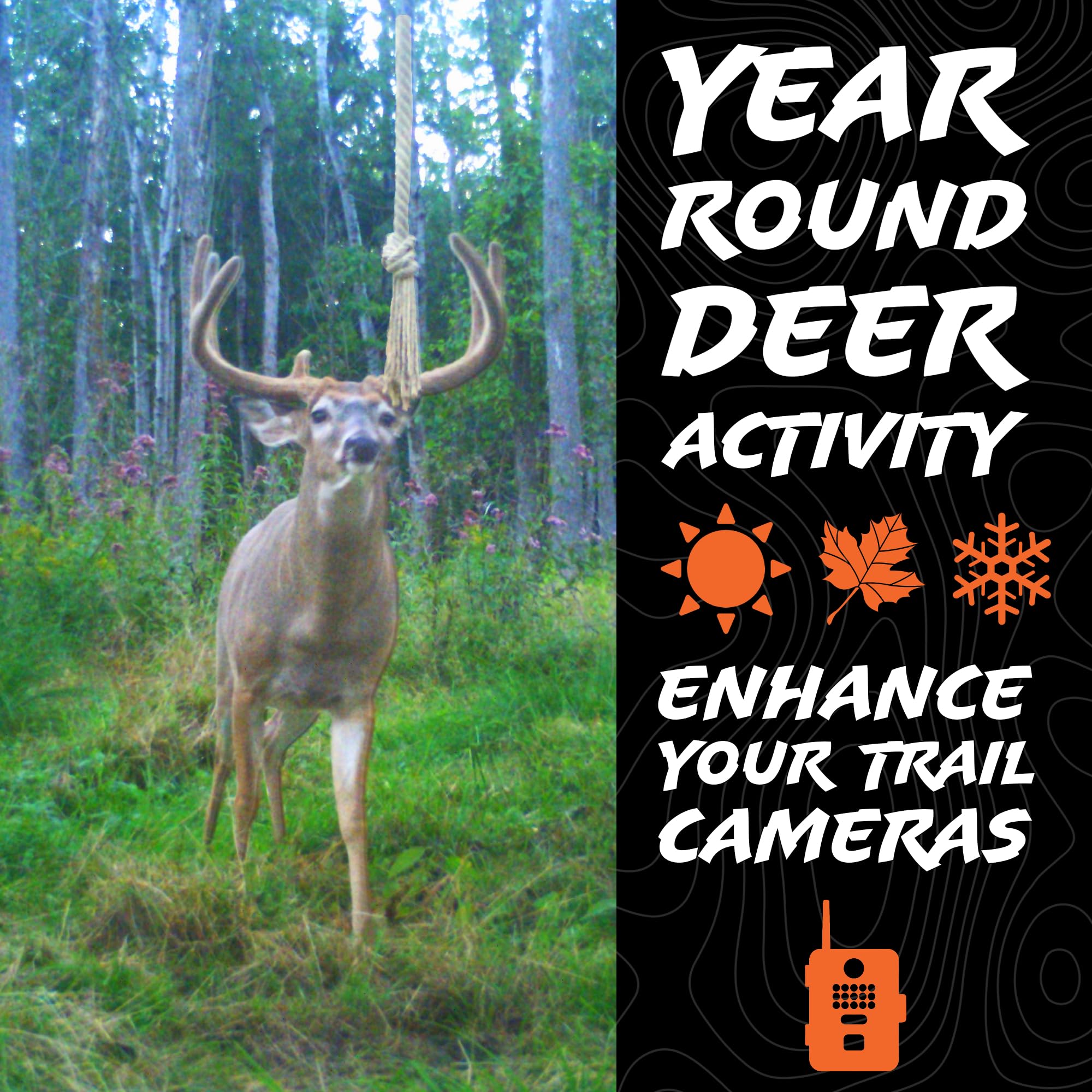 HODAG HempScent Rope for Deer Hunting – Effective Whitetail Attractant & Lure – Easy to Set Up Mock Scrape Kit with 4 oz AllSeason Scent - Buck or Doe Urine, Estrus Dripper Alternative (Single-Setup)
