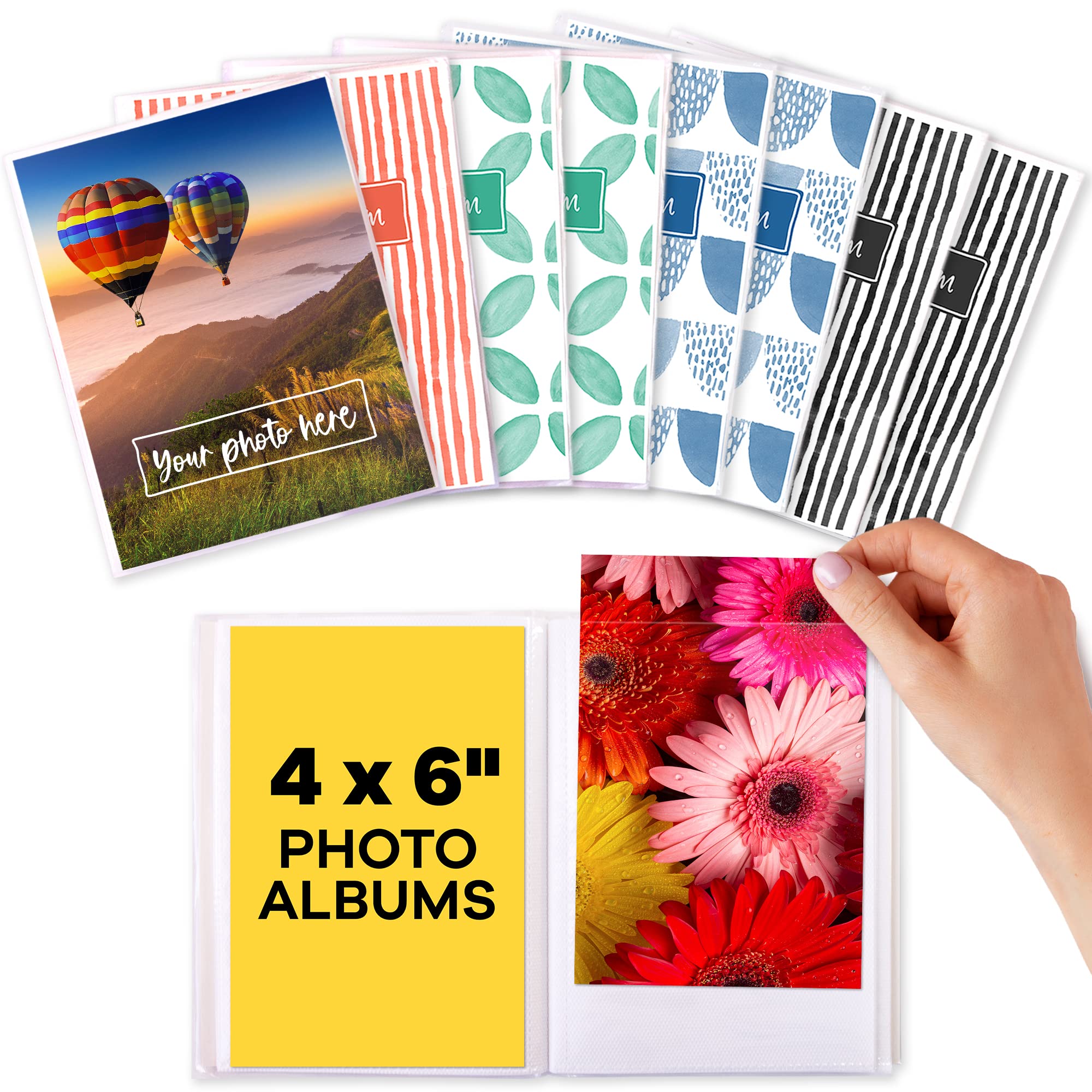 Photo Albums for 4x6 Pictures - (Set of 8), by Paper Plan, Mini Albums, Each Can Hold Up To 36 Photos, Works With Portrait and Landscape Pictures - Perfect for Storing Beautiful Memories