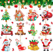 12 Pieces Christmas Diamond Art Keychains Kits for Kids - Christmas Crafts for Adults - Arts and Crafts for Kid Girls Ages 4 6 8 10 12 - Make Your Own Diamond Ornaments Painting Gift for Family Decor