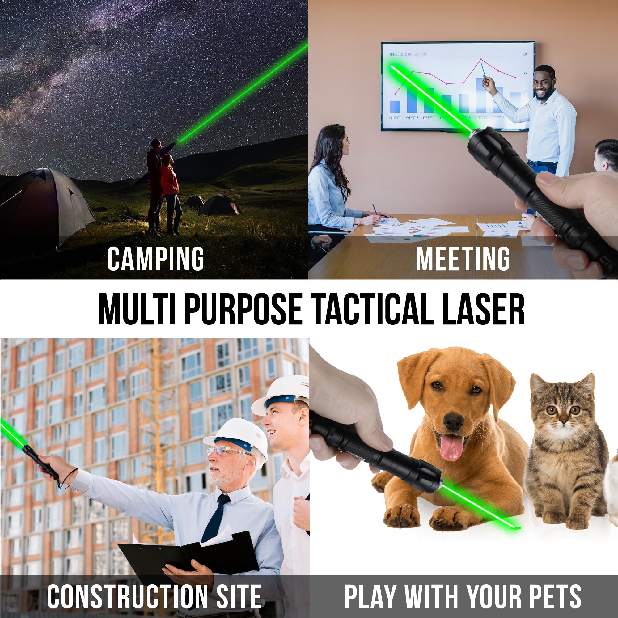 HITEKK High Power Green Laser Pointer | Tactical Green Laser Pointer | Single Press On/Off Tactical Lazer Pointer | Rechargeable Long Range Lazer Pointer and Carrying Case