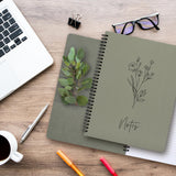 Aesthetic Spiral Notebook Journal For Women - Cute Dark Green 10.5" x 8.5" College Ruled Notebook With Large Pockets And Lined Pages - Perfect to Stay Organized and Boost Productivity at Work or