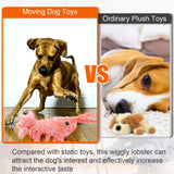 Mity rain Interactive Dog Toys, Wiggly Lobster Dog Toy to Keep Them Busy, Moving Dog Toys for Indoor&Outdoor, Rechargeable Floppy Pet Toys for Small Medium Large Dogs, Plush Squeaky Dog Toys