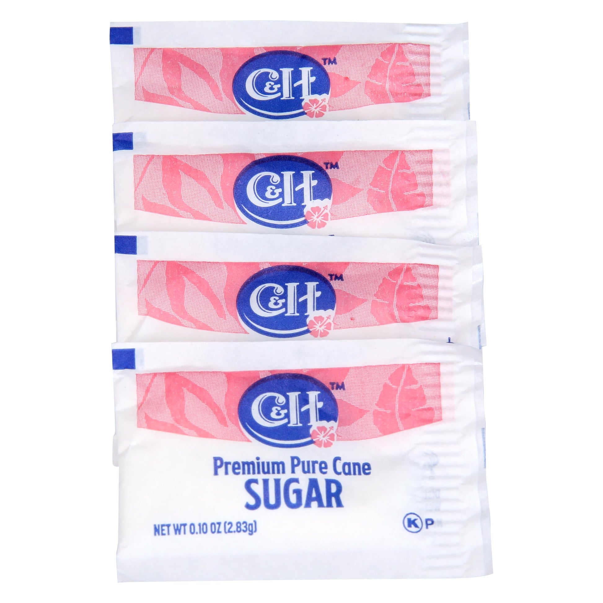 C&H Premium Pure Cane Sugar Packets, 0.10 Ounce (2.8 Gram) NON-GMO Packets, Pack of 400 in Dispenser Box