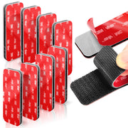 8 Sets Heavy-Duty Adhesive Hook and Loop Strips – Made with 3M VHB, 1.2" x 3.2", Heat-Resistant & Waterproof – Strong Hold for Indoor/Outdoor Use on Walls, Glass, Tile, Metal, Wood, and More