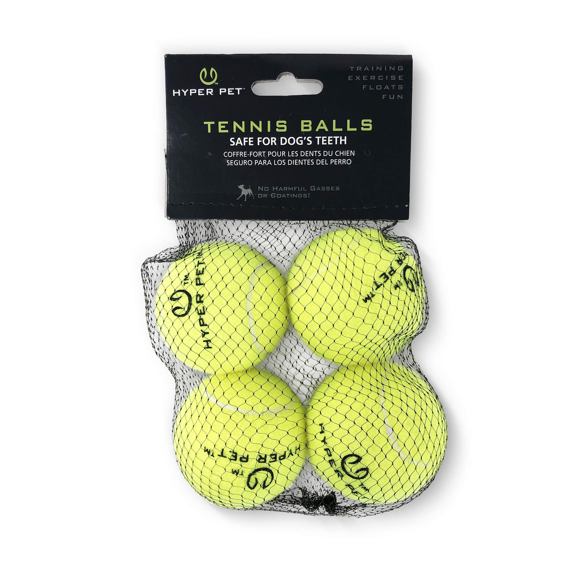Hyper Pet Tennis Balls for Dogs (Pet Safe Dog Ball Dog Tennis Balls for Exercise & Training) Dog Ball Interactive Dog Toys work with Hyper Pet K9 Kannon K2 Dog Ball Launcher - 4 Pack 2.5" Green