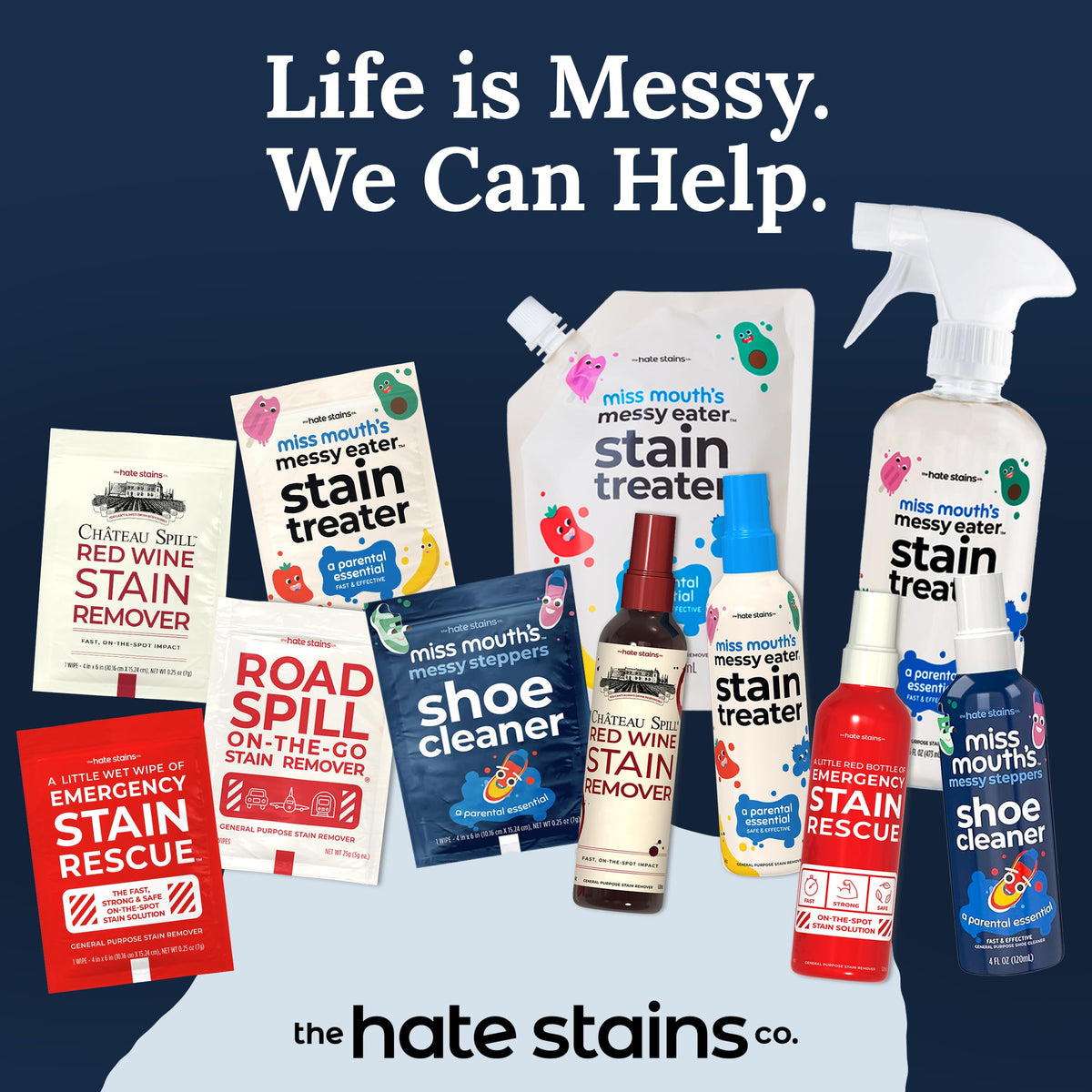 Miss Mouth's Messy Eater Stain Treater Spray - 4oz & 10 Wipes Stain Remover - Newborn & Baby Essentials - No Dry Cleaning Food, Grease, Coffee Off Laundry, Underwear, Fabric