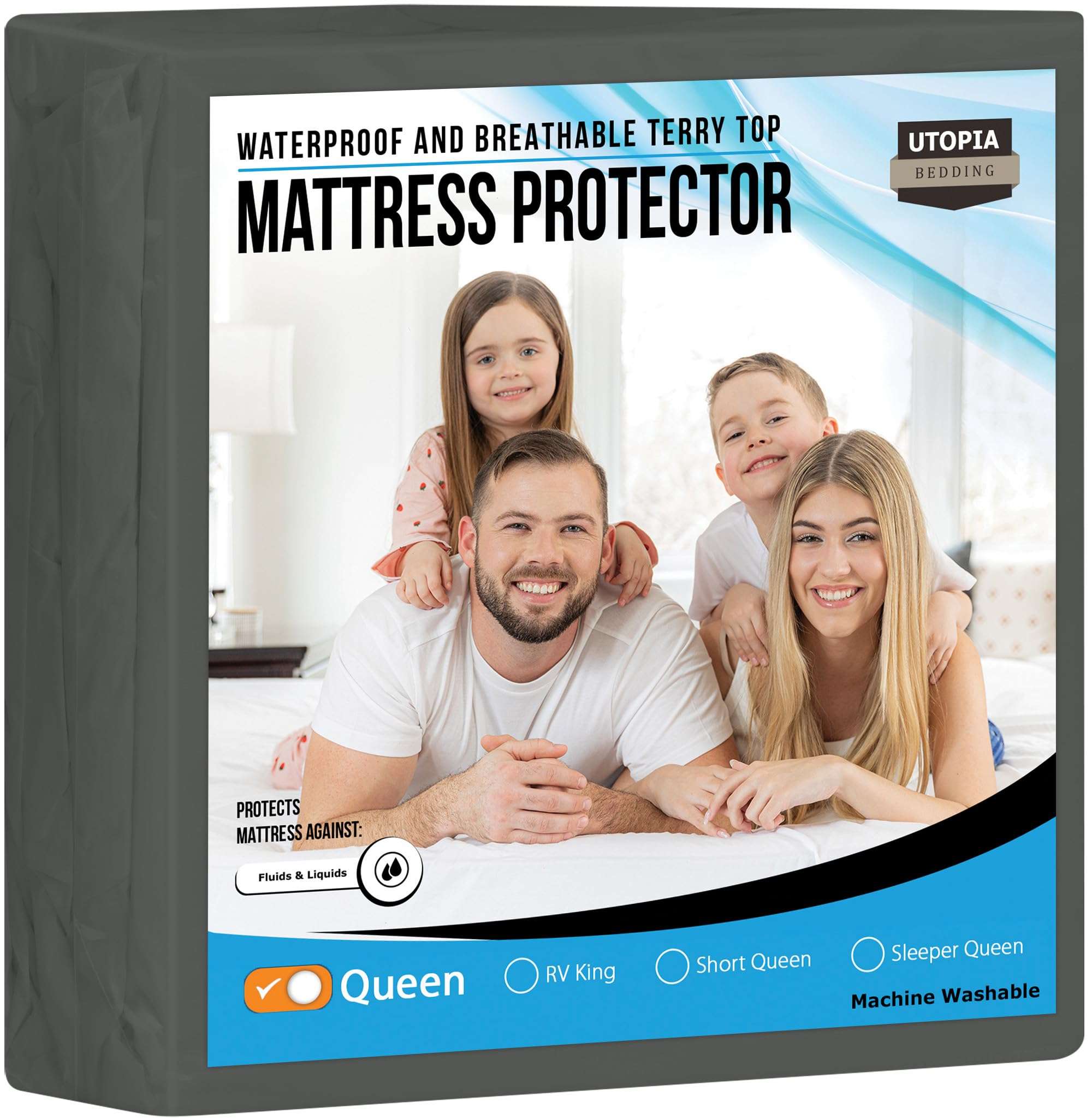 Utopia Bedding Waterproof Mattress Protector Twin Size, Premium Terry Mattress Cover 200 GSM, Breathable, Fitted Style with Stretchable Pockets (White)