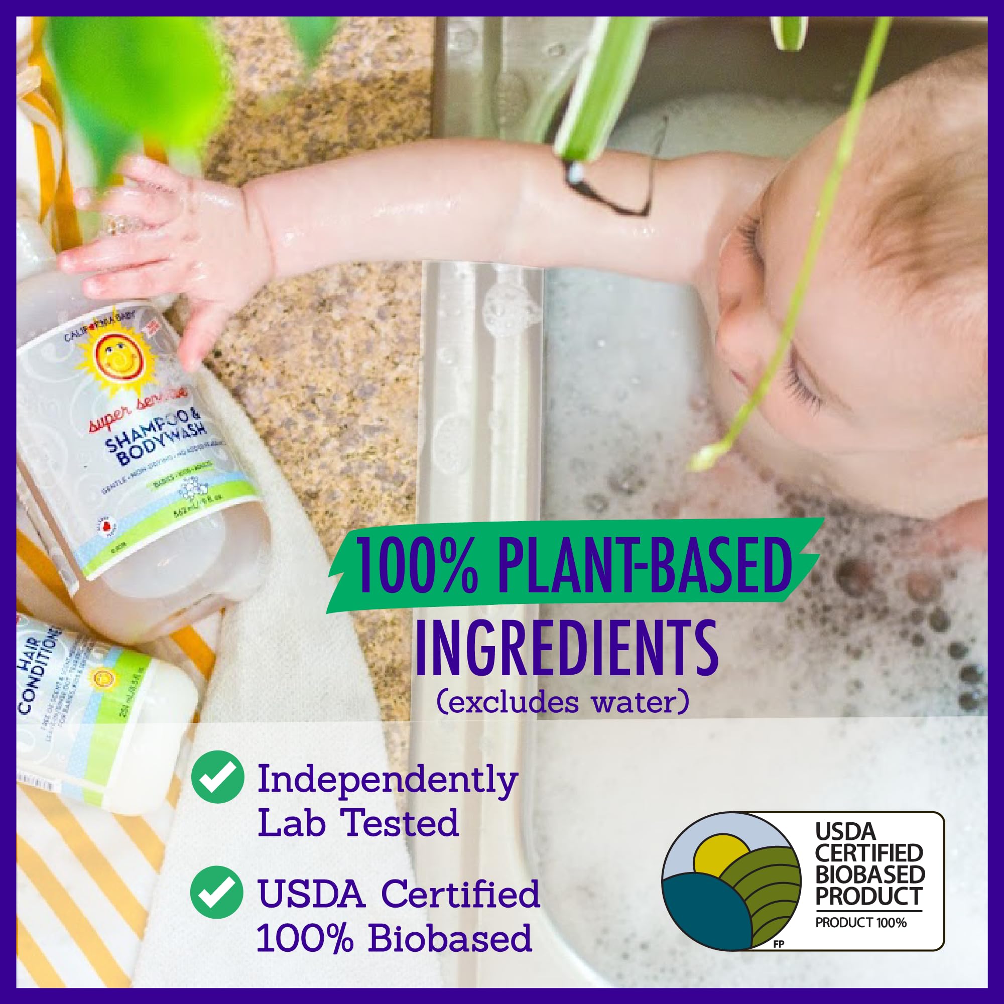 California Baby Super Sensitive Baby Shampoo + Baby Wash | 100% Plant-Based | Unscented Body Wash For Sensitive Skin | Hypoallergenic | 562 mL / 19 oz