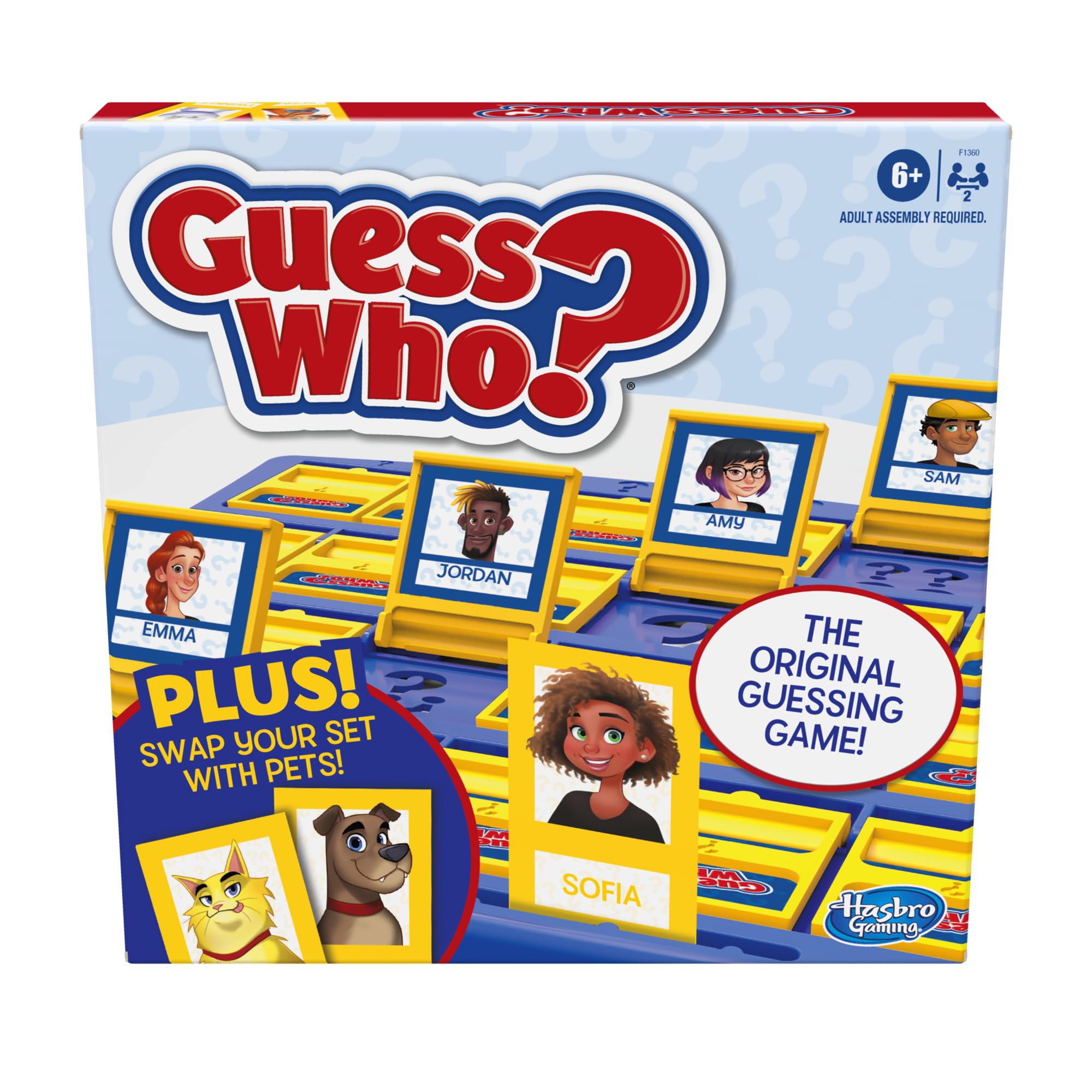 Hasbro Gaming Guess Who? Board Game, with People and Pets Cards, The Original Guessing Game for Kids, Ages 6 and Up ( Exclusive)
