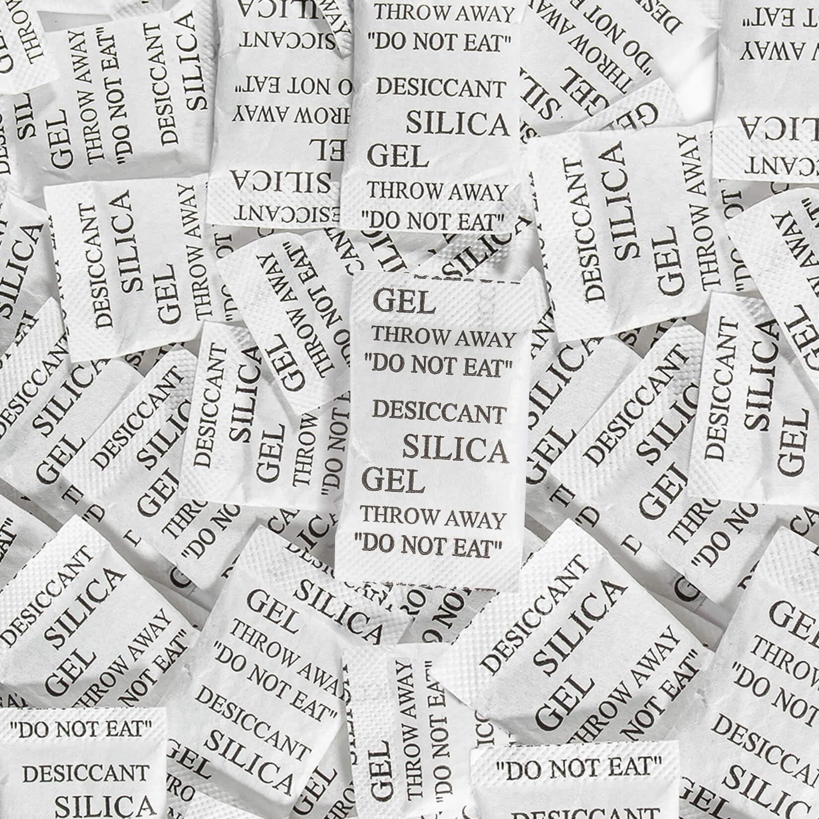 Sukh 100PCS 2Gram Silica Packets - Decassant Packs Anti Humidity Packs Silicone Packets Dry Packets for Electronic Products, Jewelry, Cameras, Clothes, Books, Iron Tools, Precision Instruments