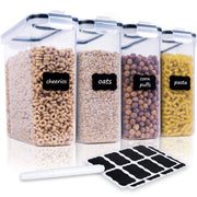 FOOYOO Cereal Containers Storage Set - 4 Piece Airtight Large Food Storage Containers(135.2oz), BPA Free Dispenser Plastic Cereal Storage Containers