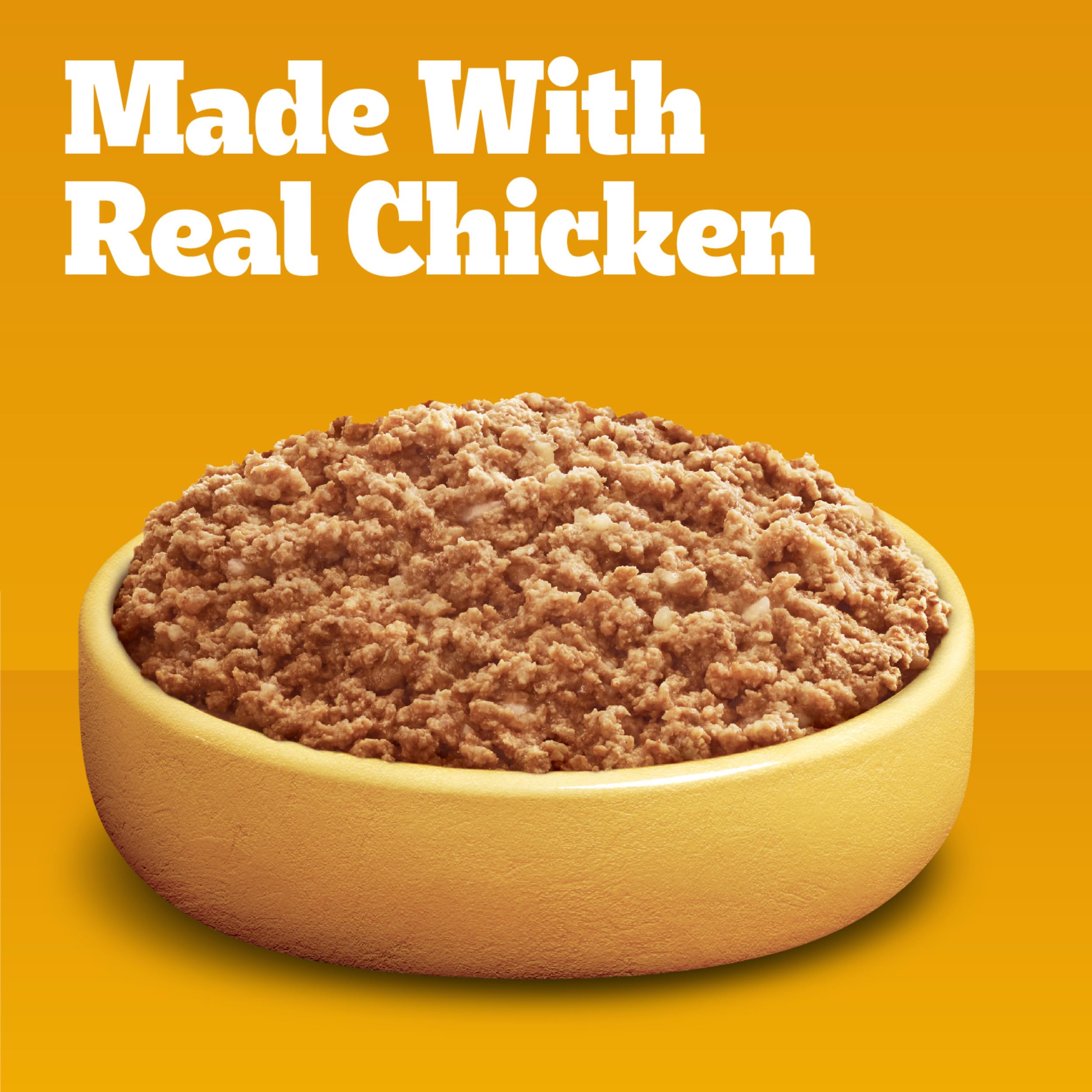 Pedigree Chopped Ground Dinner Adult Canned Soft Wet Dog Food Chicken Flavor, 13.2 oz. Cans (12 Count, Pack of 1)