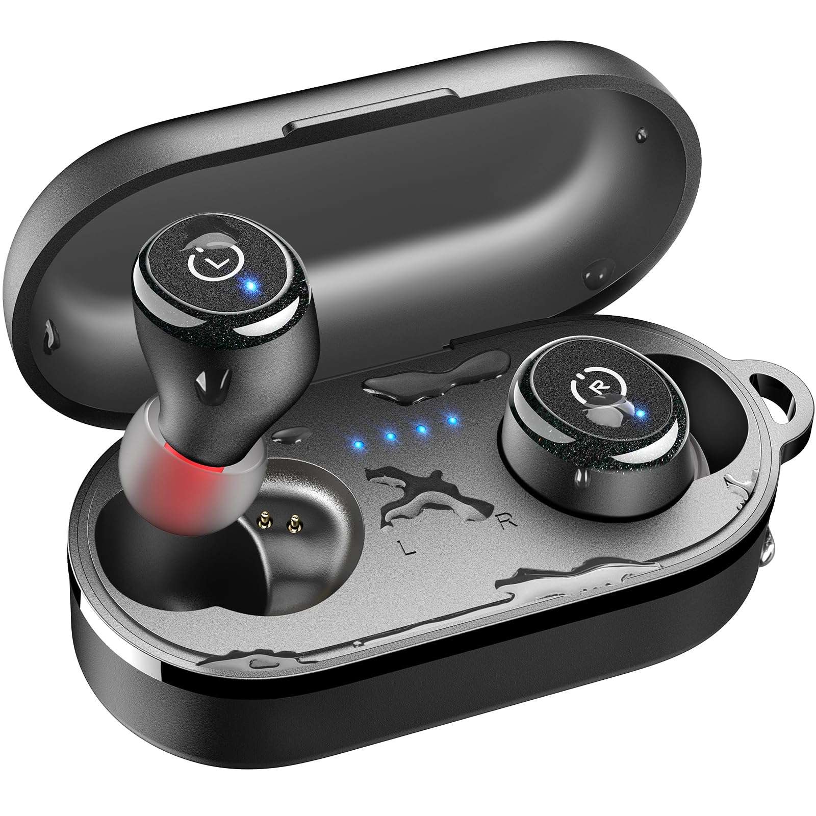 TOZO T10 (Classic Edition) Bluetooth 5.3 Wireless Earbuds with Wireless Charging Case IPX8 Waterproof Stereo Headphones in Ear Built in Mic Headset Premium Sound with Deep Bass, 32 Preset EQs via APP