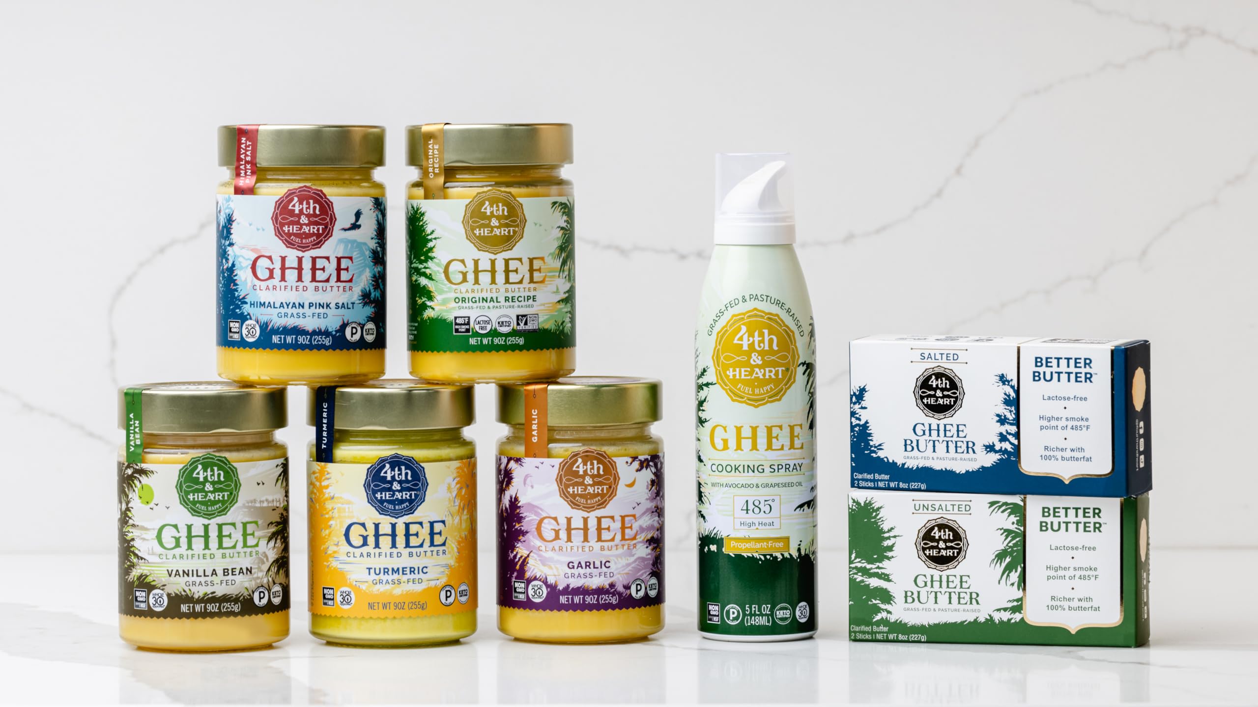 4th & Heart Original Grass-Fed Ghee, Clarified Butter, Keto, Pasture Raised, Lactose and Casein Free, Certified Paleo (9 Ounces)