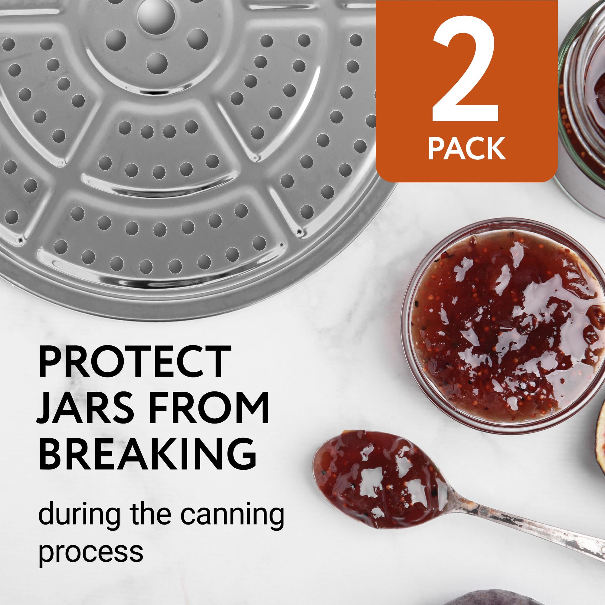 IMPRESA 2-Pack Canning Rack for Pressure Cooker - Stainless Steel - Compatible with Presto, All American Pressure Canner and More - 11 Inch (28cm Canners for Canning)