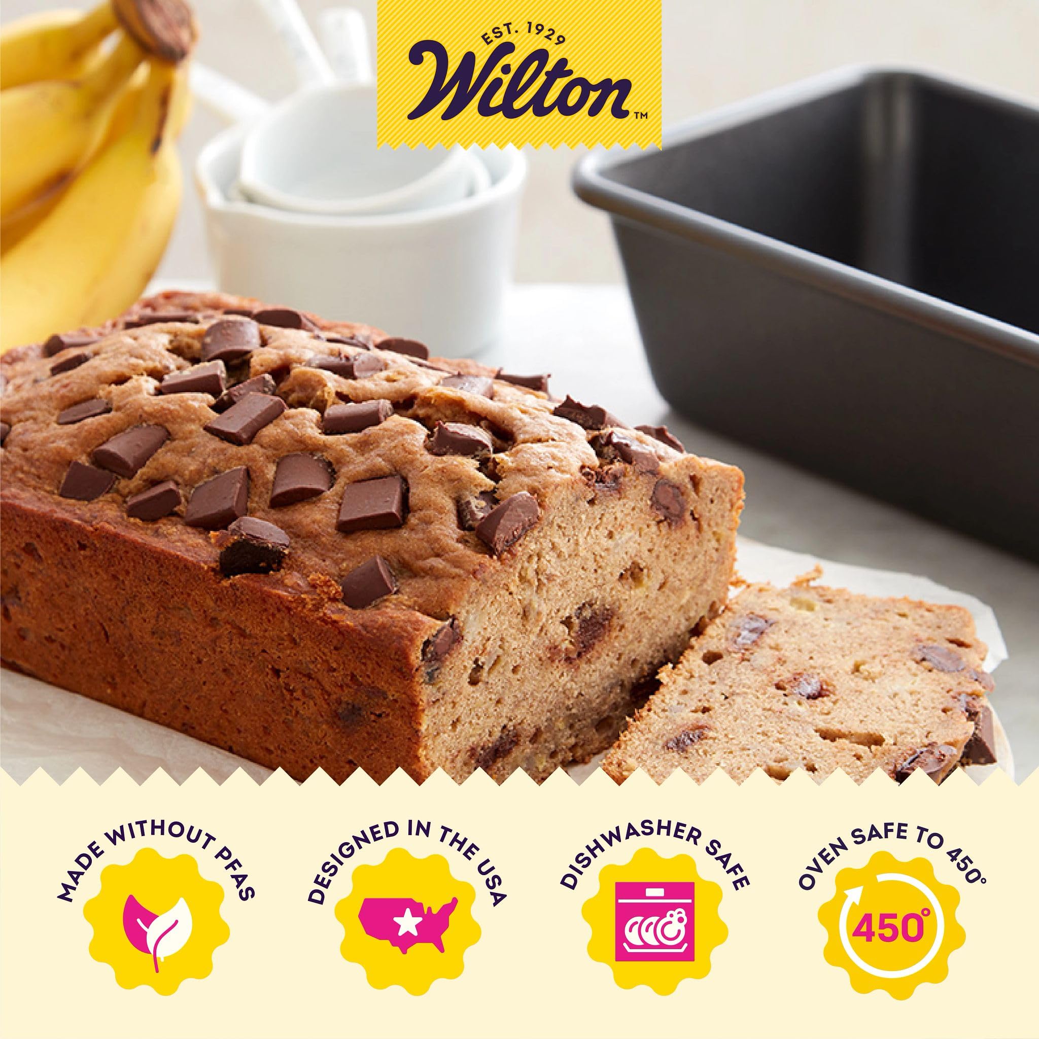 Wilton Platinum Premium Non-Stick Anti-Warp Bakeware, Made without PFAs, Loaf Pan, 9 x 5 x 2.7 in, Packaging May Vary