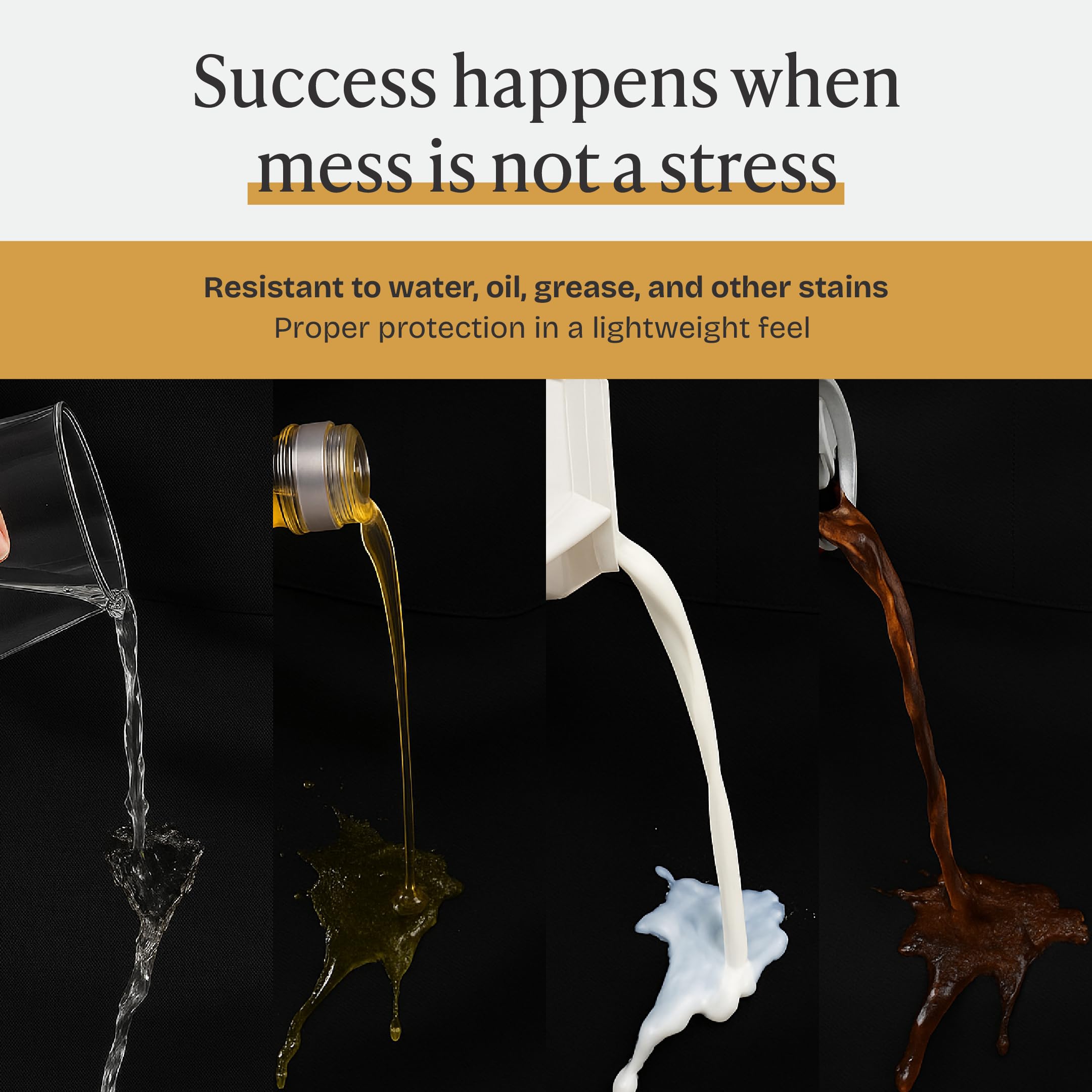 Will Well Chef Apron for Men and Women - 33" x 27" Large with 38" Waist Ties for a Comfy and Snug Fit, Durable and Lightweight, with 2 Spacious Pockets for Your Cooking Essentials - 1-Pack, Black