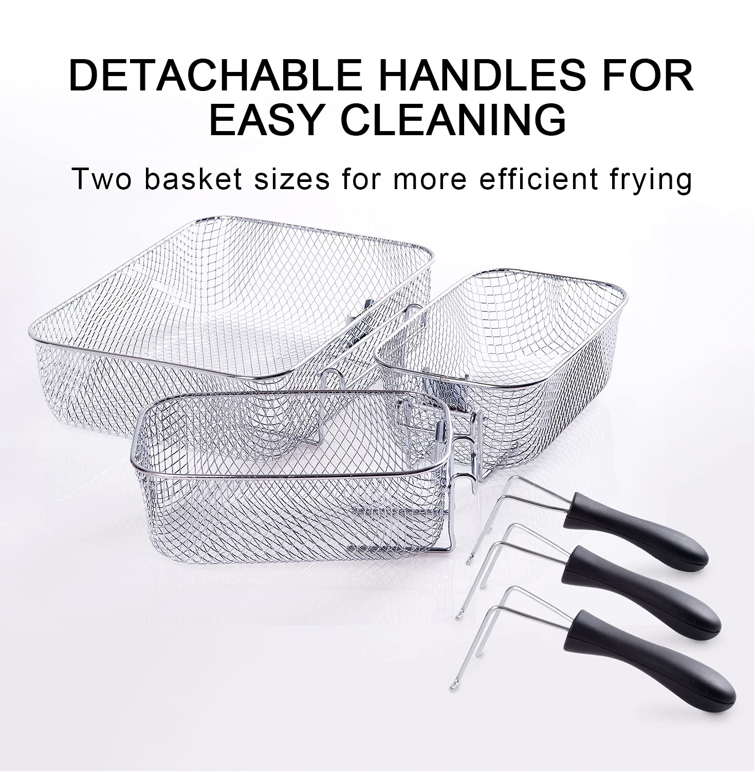 Secura 1700-Watt Stainless-Steel Triple Basket Electric Deep Fryer with Timer Free Extra Odor Filter, 4L/17-Cup,Silver