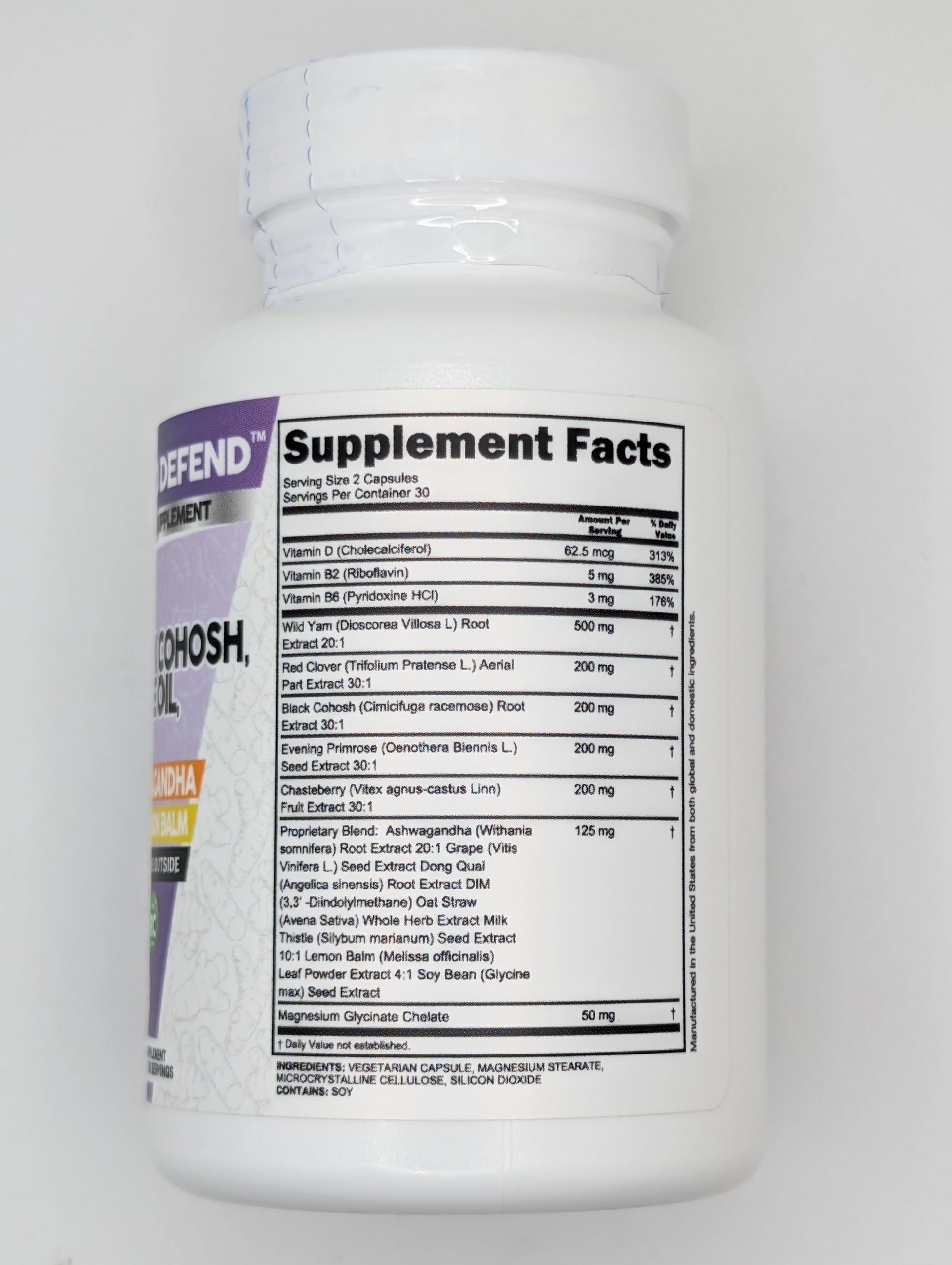 Clean Nutra Wild Yam Root Capsules with Red Clover Black Cohosh Evening Primrose Oil Chasteberry Dong Quai DIM Ashwagandha Grape Seed Extract Milk Thistle Lemon Balm and more Hormone Balance For Women