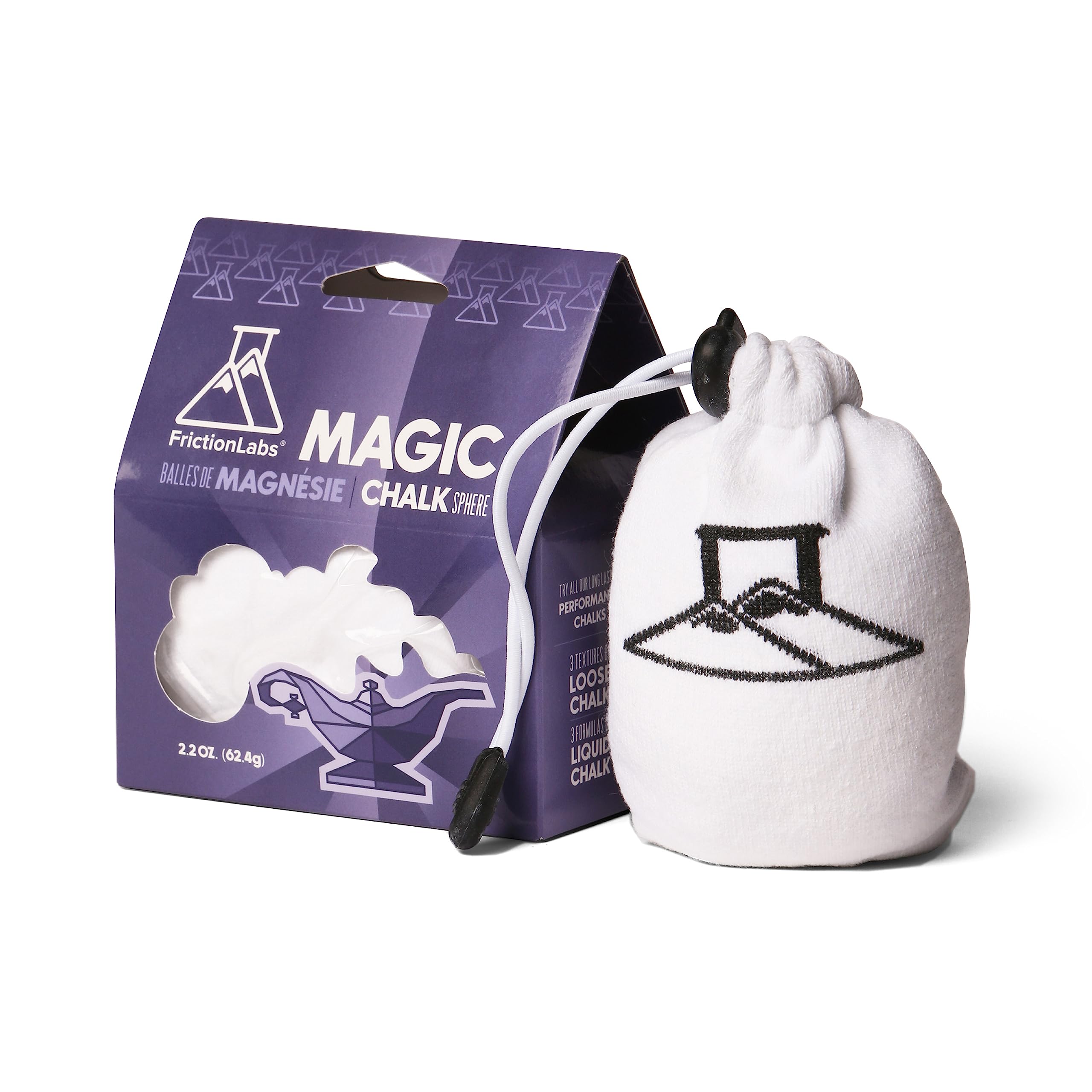 FrictionLabs Magic Chalk Ball, 2.2 oz – Hochwertiges Turnkreide in nachfüllbarem Socken – Ungiftig – Ideal für Klettern, Gymnastik, Gewichtheben, Crossfit, Billard, Training