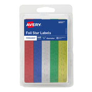 Avery Foil Star Labels, 1/2", Assorted Colors, Non-Printable, 440 Star Stickers Total (6007)