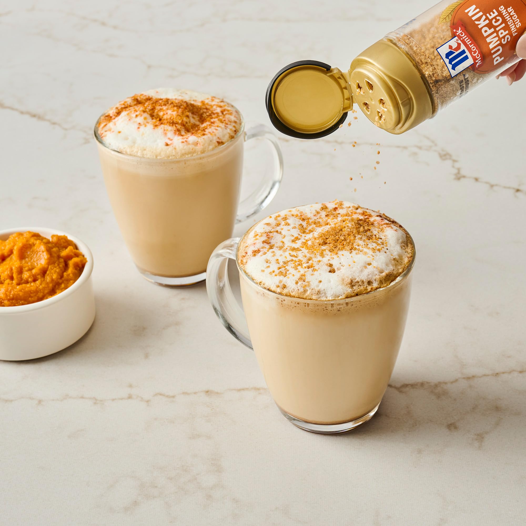 McCormick Finishing Sugar, Pumpkin Spice, Limited Edition, Sweet Blend of Warm Pumpkin Spices, The Perfect Finish for Cookies, Muffins, Pancakes, Bread, and More, 3.66 oz